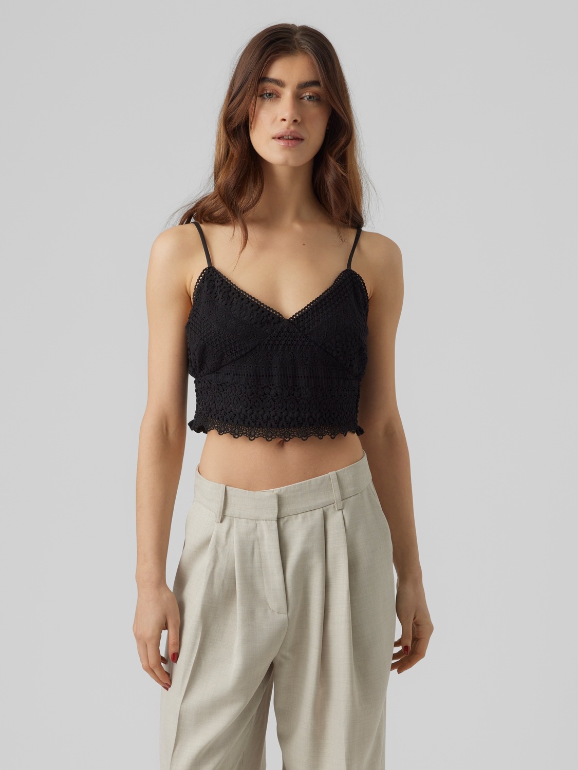 Spaghettitop »VMHONEY LACE V-NECK CROPPED TOP WVN«