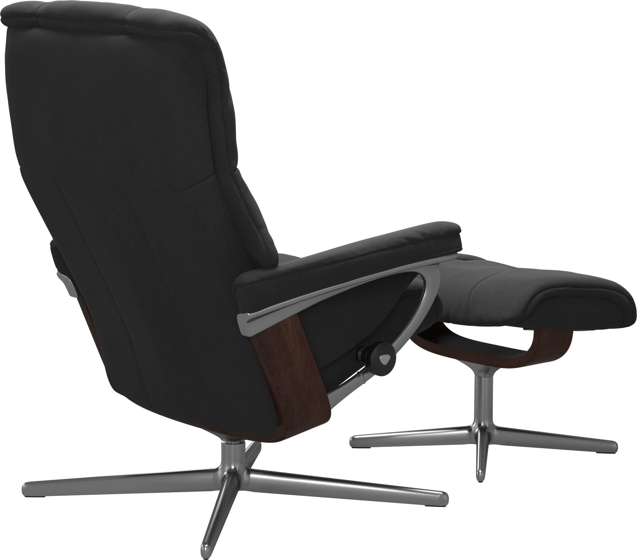 Stressless® »Mayfair« Set, Relaxsessel mit Hocker,  mit Hocker, mit Cross Base, Größe S, M & L, Holzakzent Braun