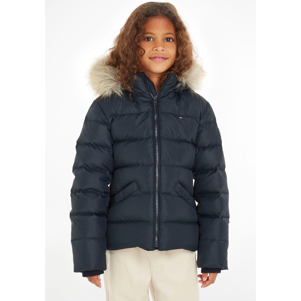 Tommy Hilfiger Daunenjacke »ESSENTIAL DOWN FUR HOOD JACKET«, mit Kapuze