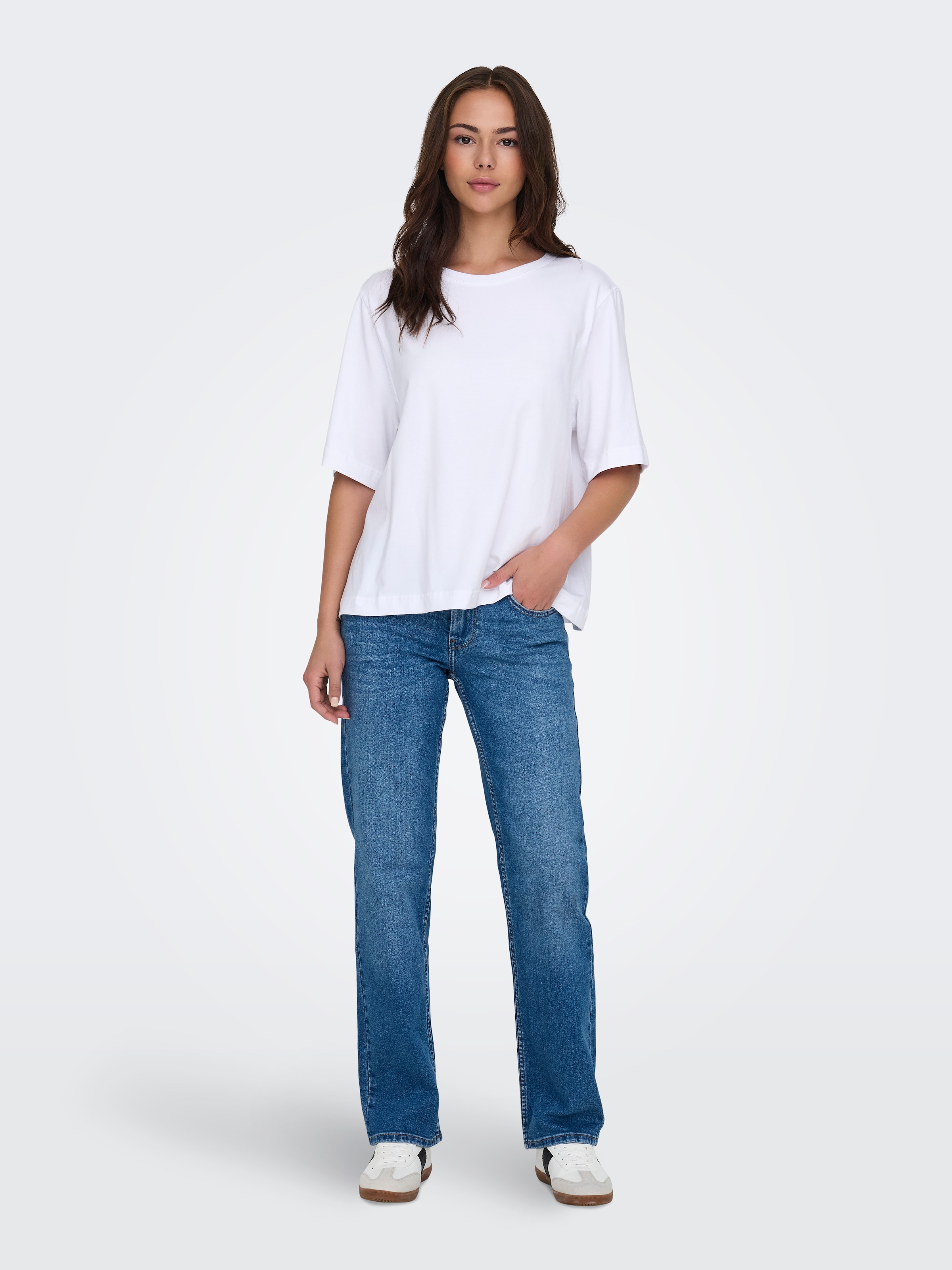 ONLY Kurzarmshirt »ONLLINA S/S BOXY TEE JRS« Baumwollmischung, loose fit