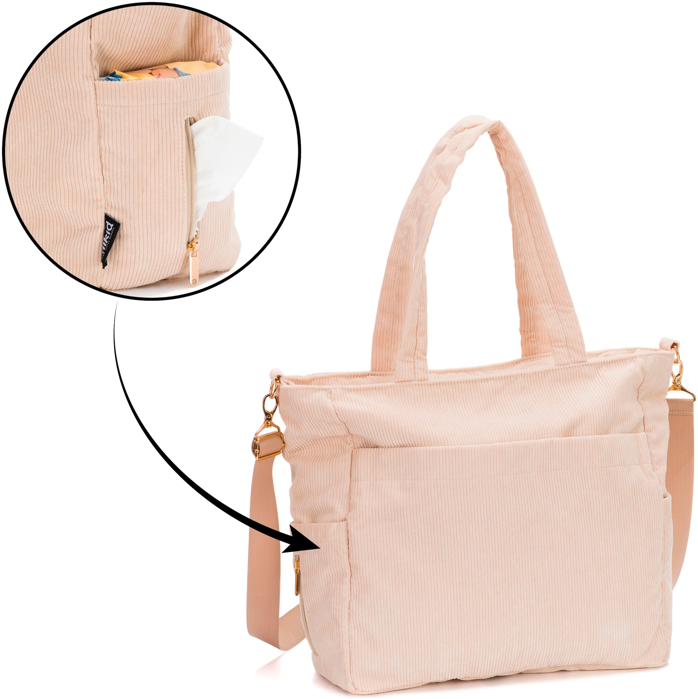 Fillikid Wickeltasche »Cord«, inklusive Thermotasche