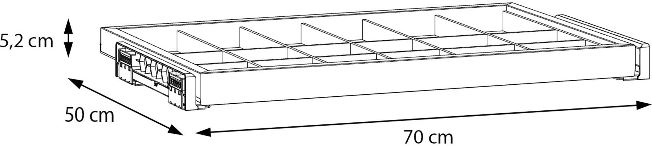 FORTE Inneneinteilung Schmuck Organizer, Überblick, perfekt sortiert