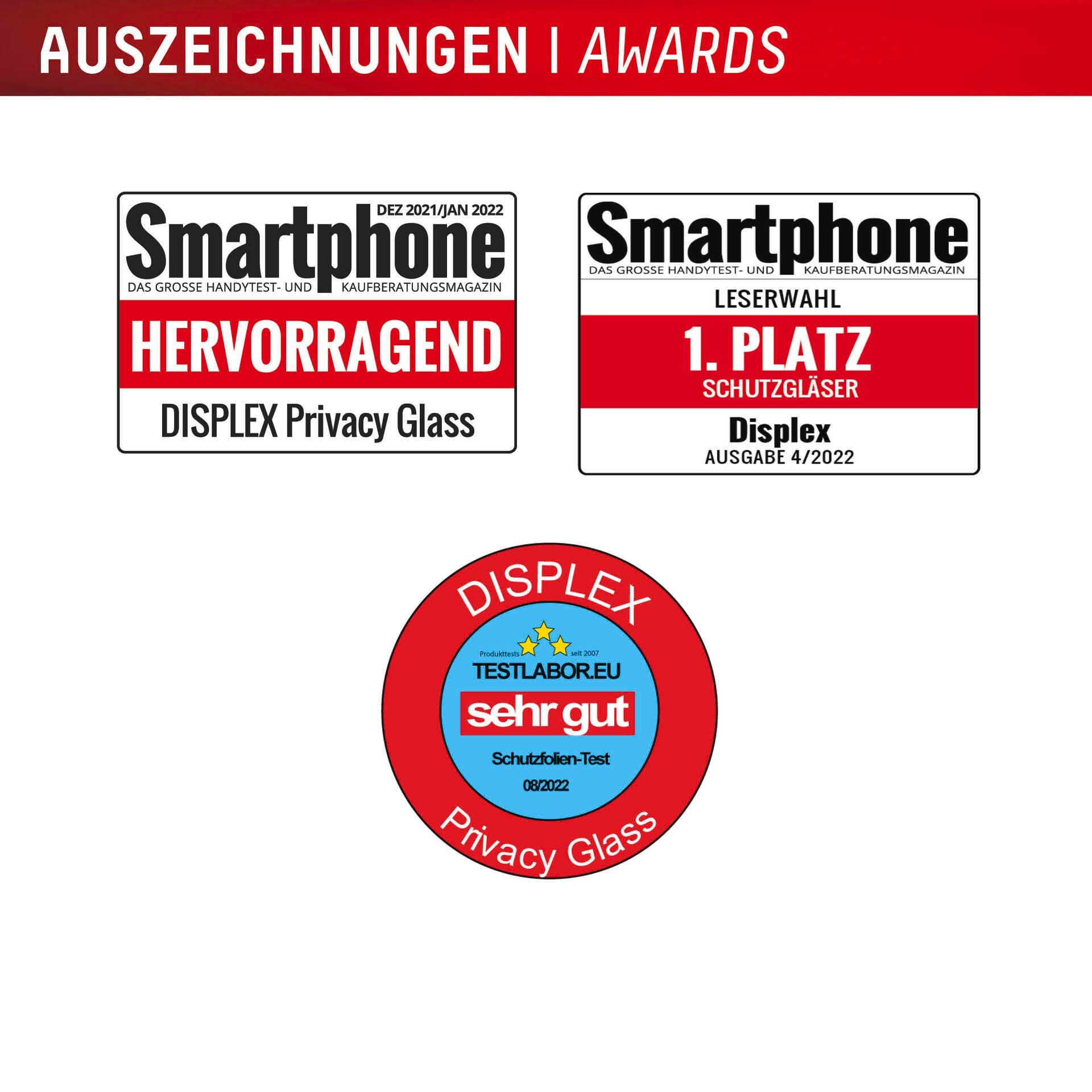 Displex Displayschutzglas »Privacy Glass Screen Protector« für Apple iPhone 17;Apple iPhone 17 Pro Displayschutzfolie, Schutzfolie, Bildschirmschutz, kratz- & stoßfest