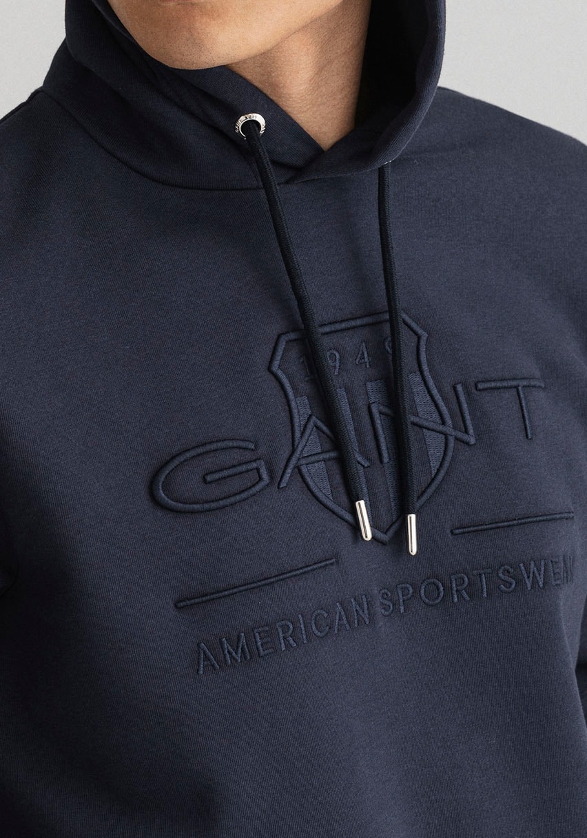 Gant Kapuzensweatshirt »TONAL ARCHIVE SHIELD«, mit Bündchen an Ärmel und Saum