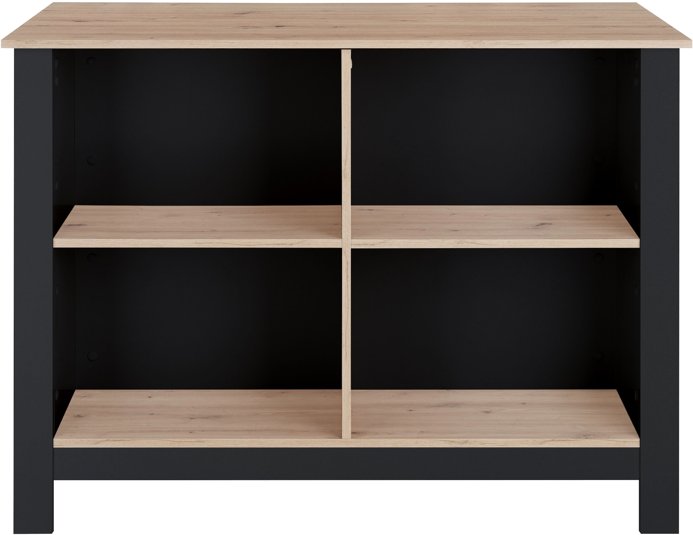 BASIC by Balculina Kücheninsel »Sugar Kücheninsel, Kücheninsel BxHxT 124x90x75«, Breite 124 cm, Melaminbeschichtung, 4 offene Fächer