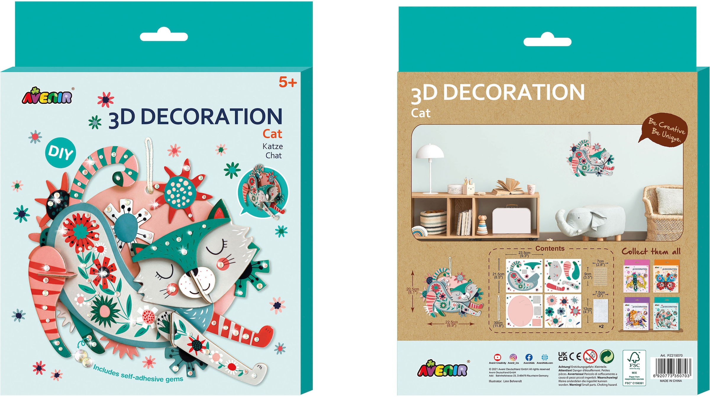 Avenir Kreativset »3D Dekoration Katze«