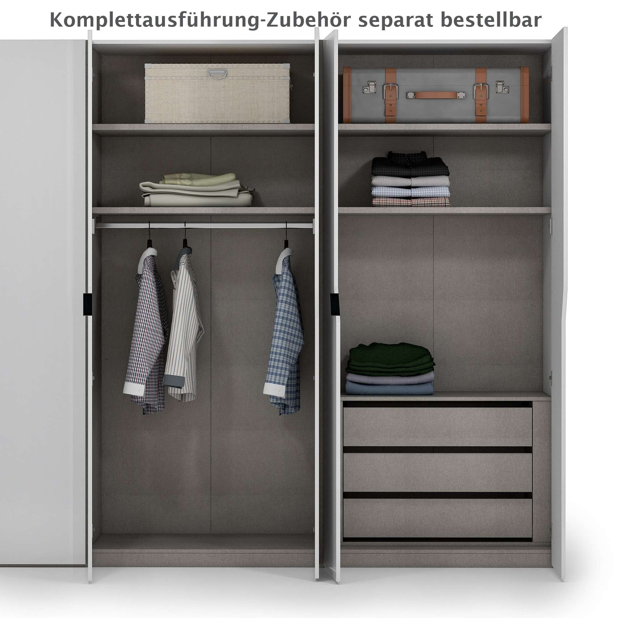INOSIGN Kleiderschrank »AMETISTA, Drehtürenschrank, designgeformten Fronten«, Made in Italy, hochglanz lackiert, Basisausführung, Zubehör extra