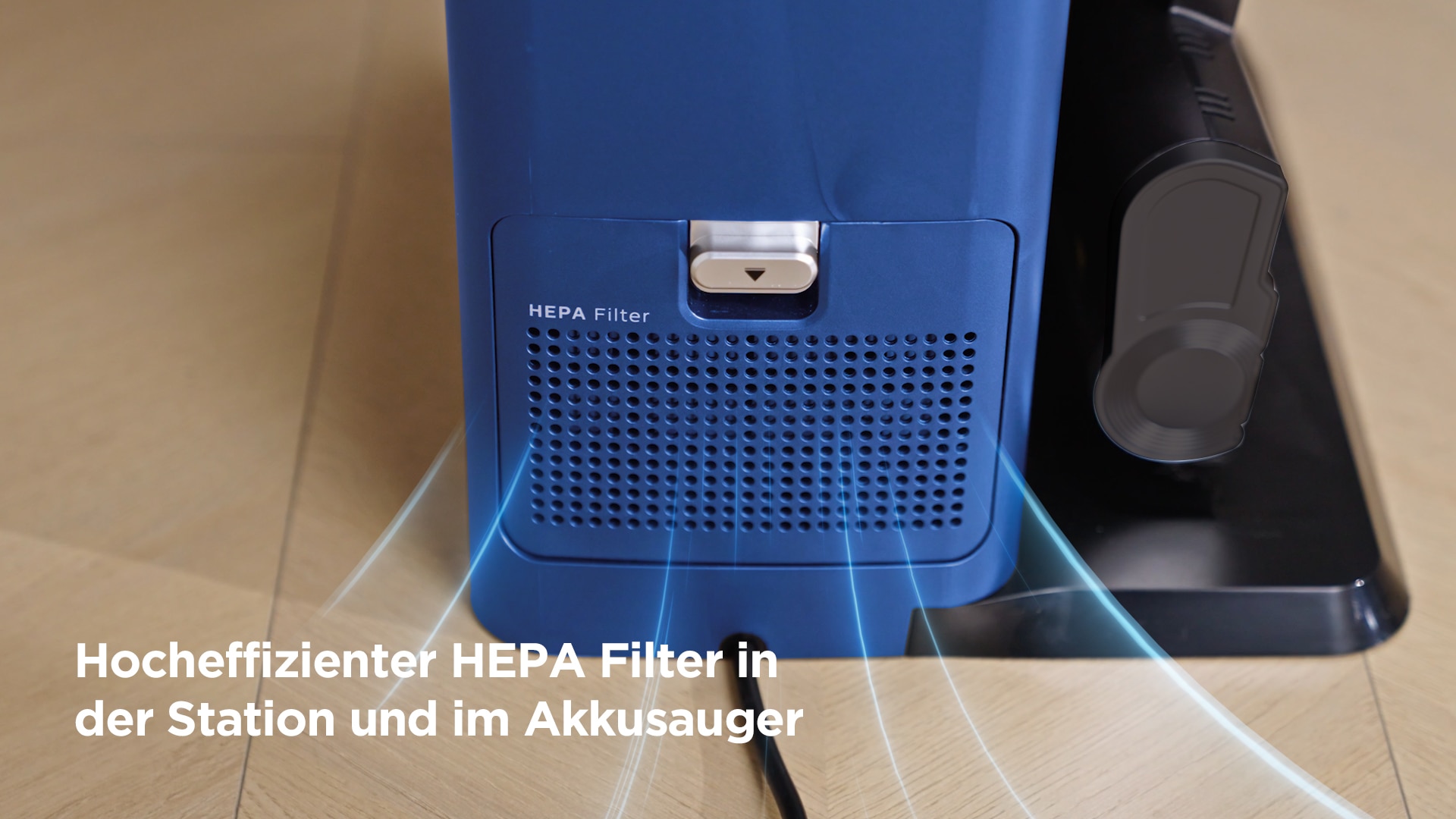 Hanseatic Akku-Stielstaubsauger »HVSS350600SMC mit Absaugstation, bis zu 60 min. Akkulaufzeit«, Düse mit LED Beleuchtung, mit Auto Empty Funktion