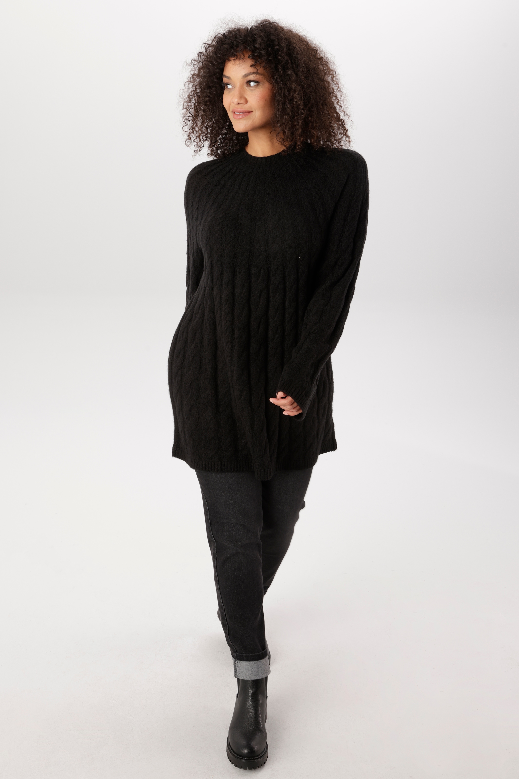 Aniston PLUS Strickpullover mit edlen Zopfstrickmuster - NEUE KOLLEKTION
