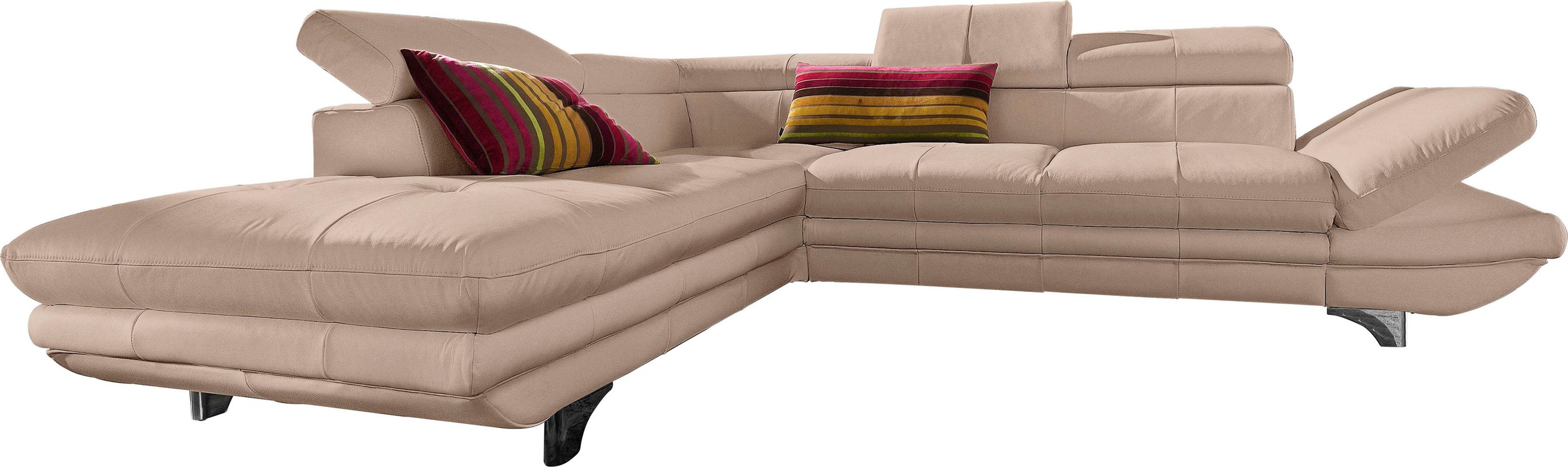 COTTA Polstergarnitur »Enterprise«, (Set), Set: Ecksofa, Hocker, Kopfteilverstellung, wahlweise mit Bettfunktion