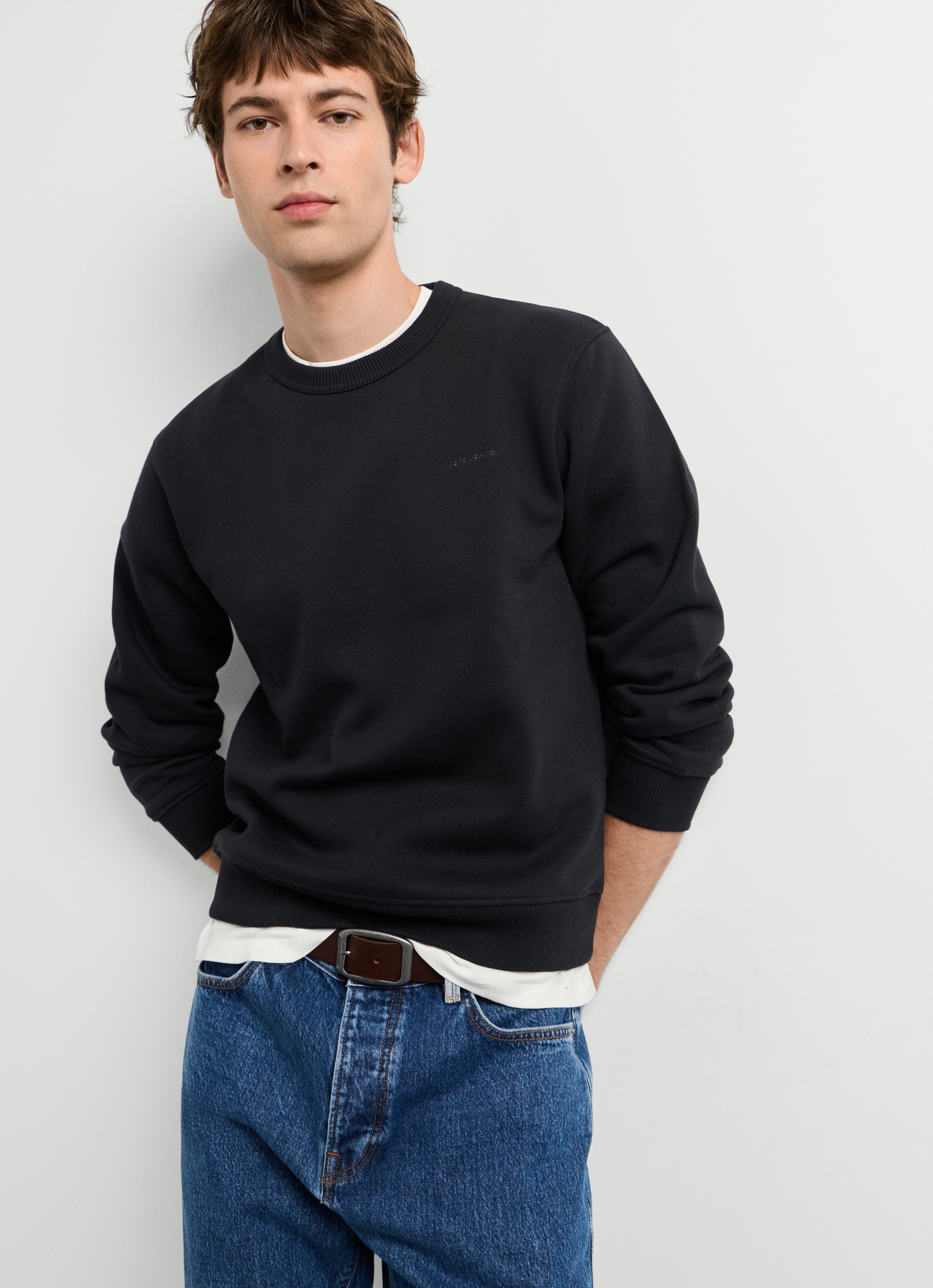 Pepe Jeans Sweatshirt »JEFFERSON CREW«, mit Logostickerei, Baumwollmix

