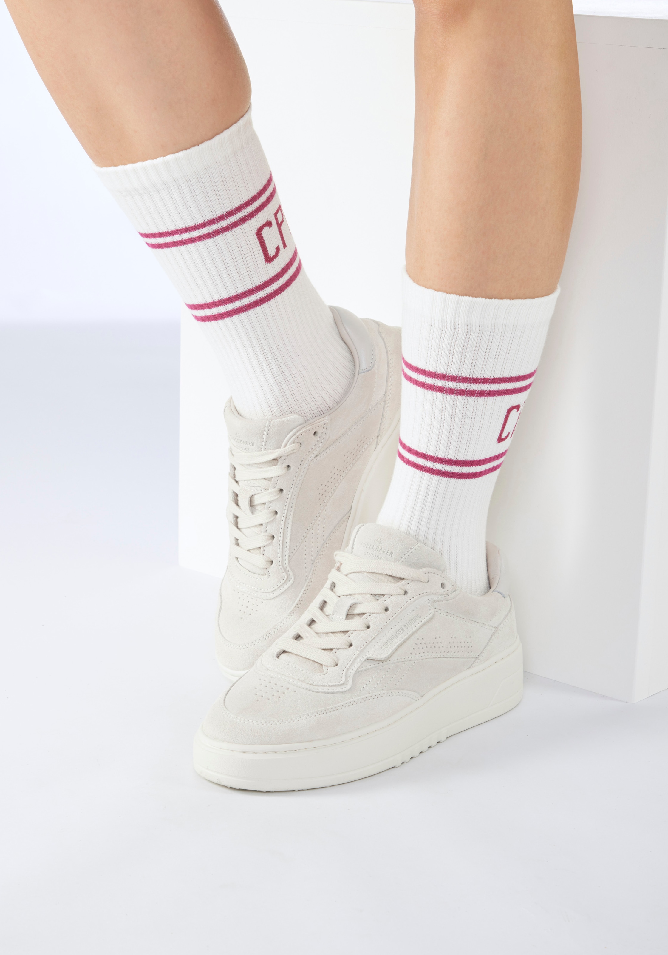 Copenhagen Studios Langsocken Packung, 2 Paar tlg. mit Pikeé-Struktur unter der Sohle