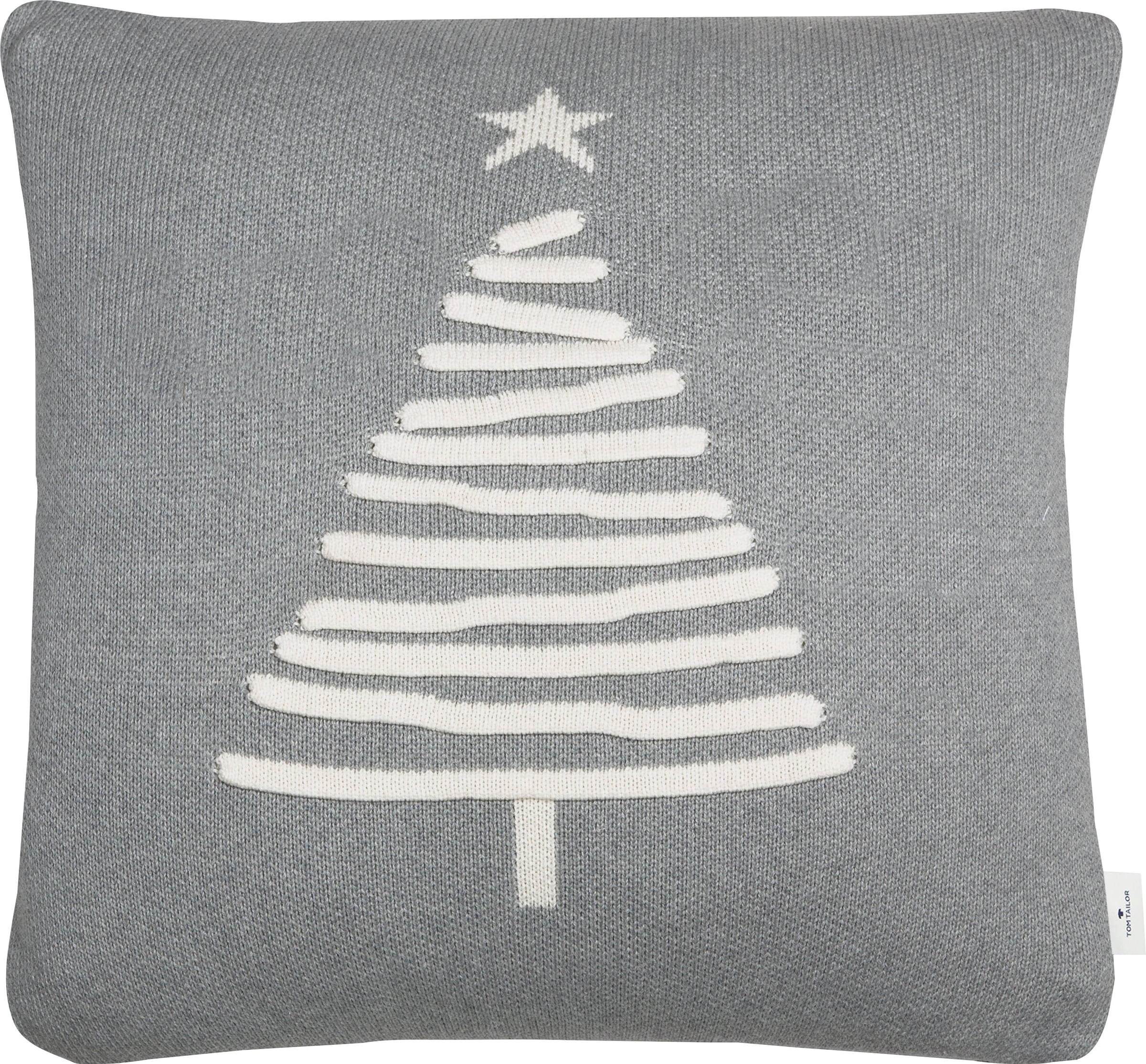 TOM TAILOR HOME Dekokissen »Knitted Shiny Tree«, Gestrickte Kissenhülle  ohne Füllung mit Weihnachtsbaum-Motiv, 1 Stück online kaufen