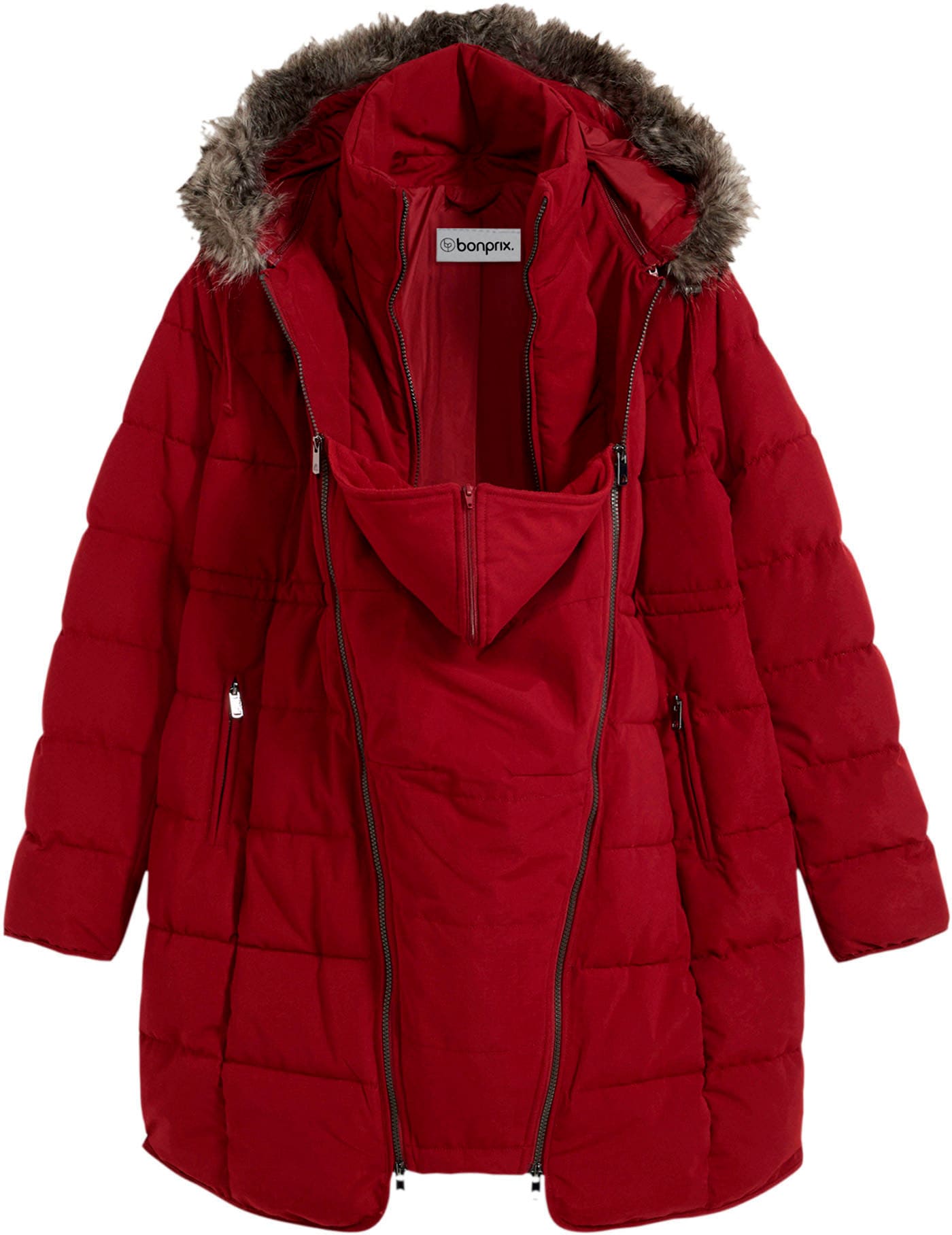 bonprix Umstandsjacke »3-in-1 warm wattierte Umstands- und Tragejacke« mit Kapuze 3-in-1 Tragefunktion für Schwangerschaft und Babytragen
