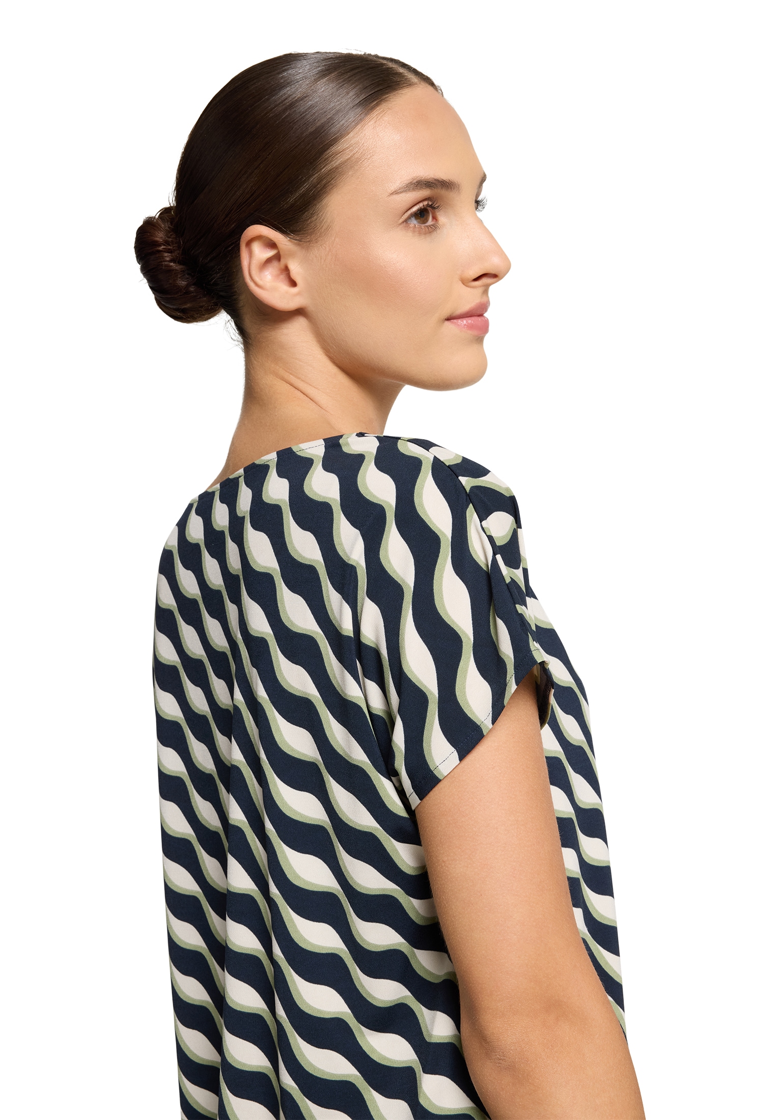 Betty Barclay Kurzarmshirt »Printshirt mit Wasserfallausschnitt«