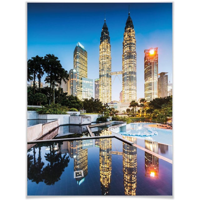 Wall-Art Poster »Petronas Towers Nacht«, Gebäude, (1 St.), Poster, Wandbild,  Bild, Wandposter bequem kaufen