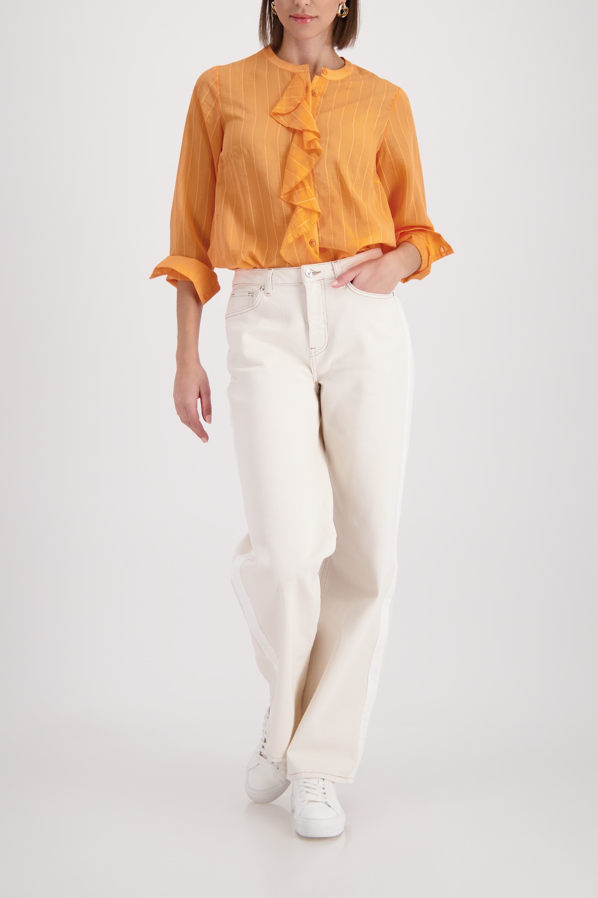 Monari Langarmbluse »Streifen + Volants« Regular fit mit Volants