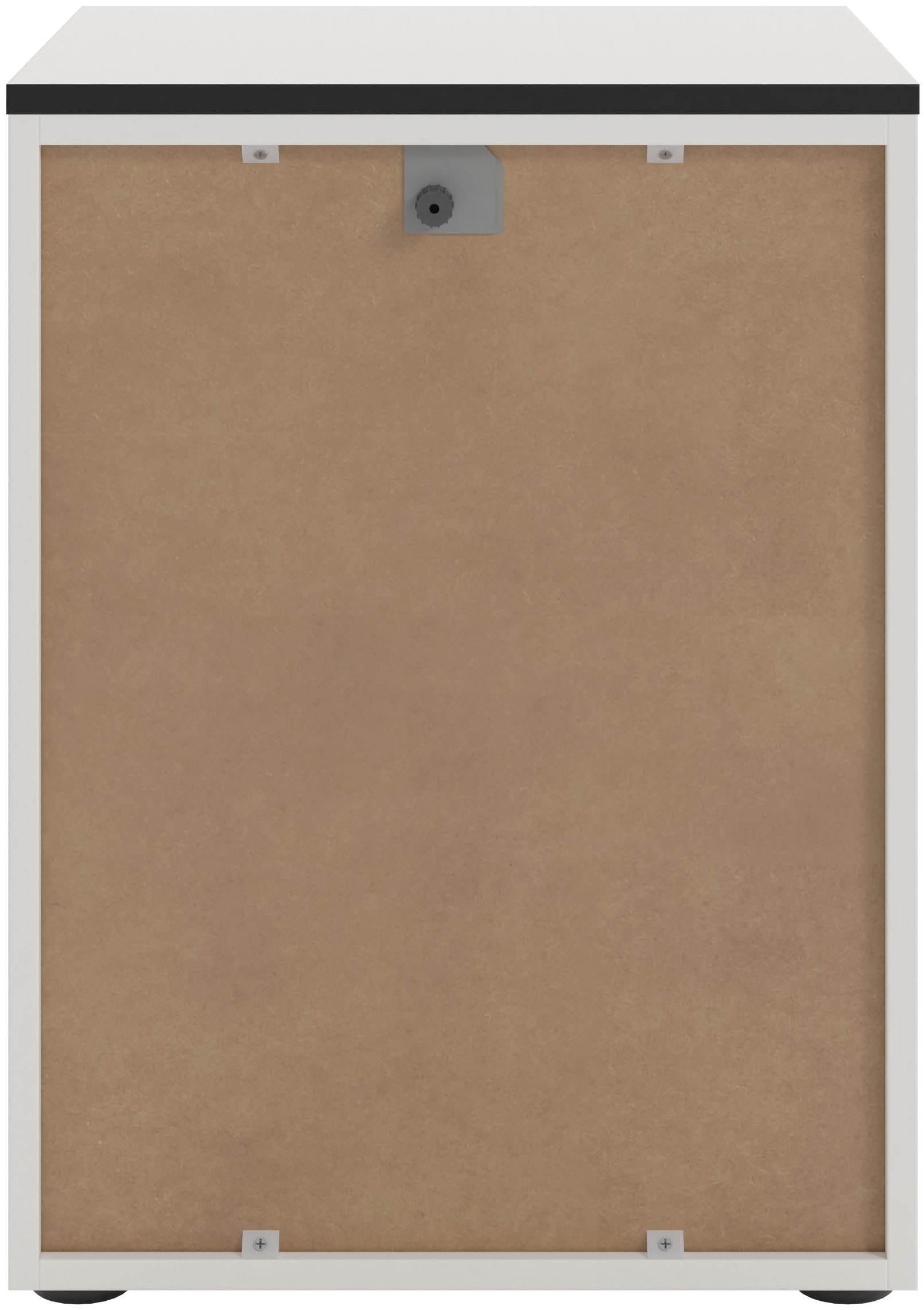 Manjana Möbel Nachtkommode »Nachtkommode mit Schwarz matten Metallgriffen«