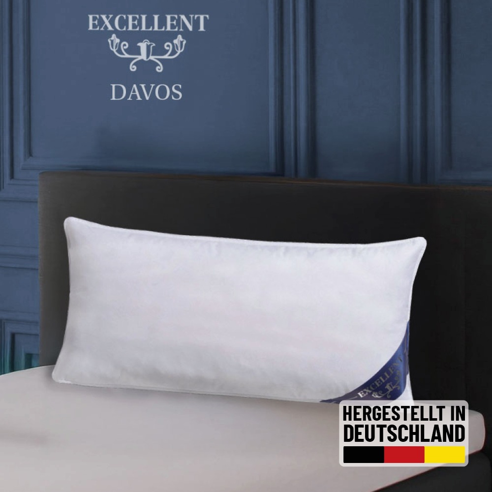 Excellent 3-Kammer-Kopfkissen "Davos" 1 Stk. tlg. mit 100% Gänsedaunen in den Außenkammern gefüllt