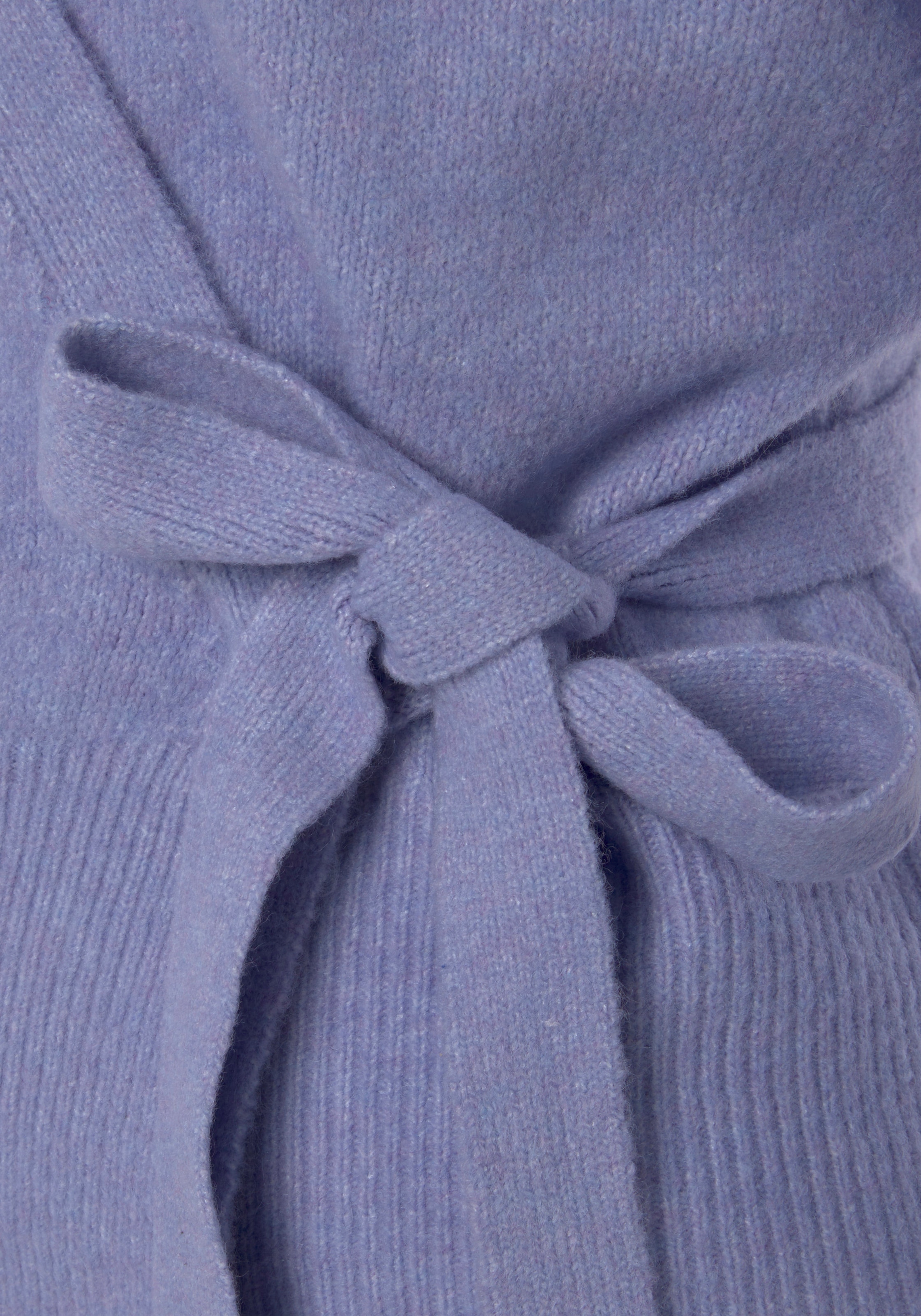 LASCANA Wickelstrickjacke, mit breitem Rippbündchen, Loungewear