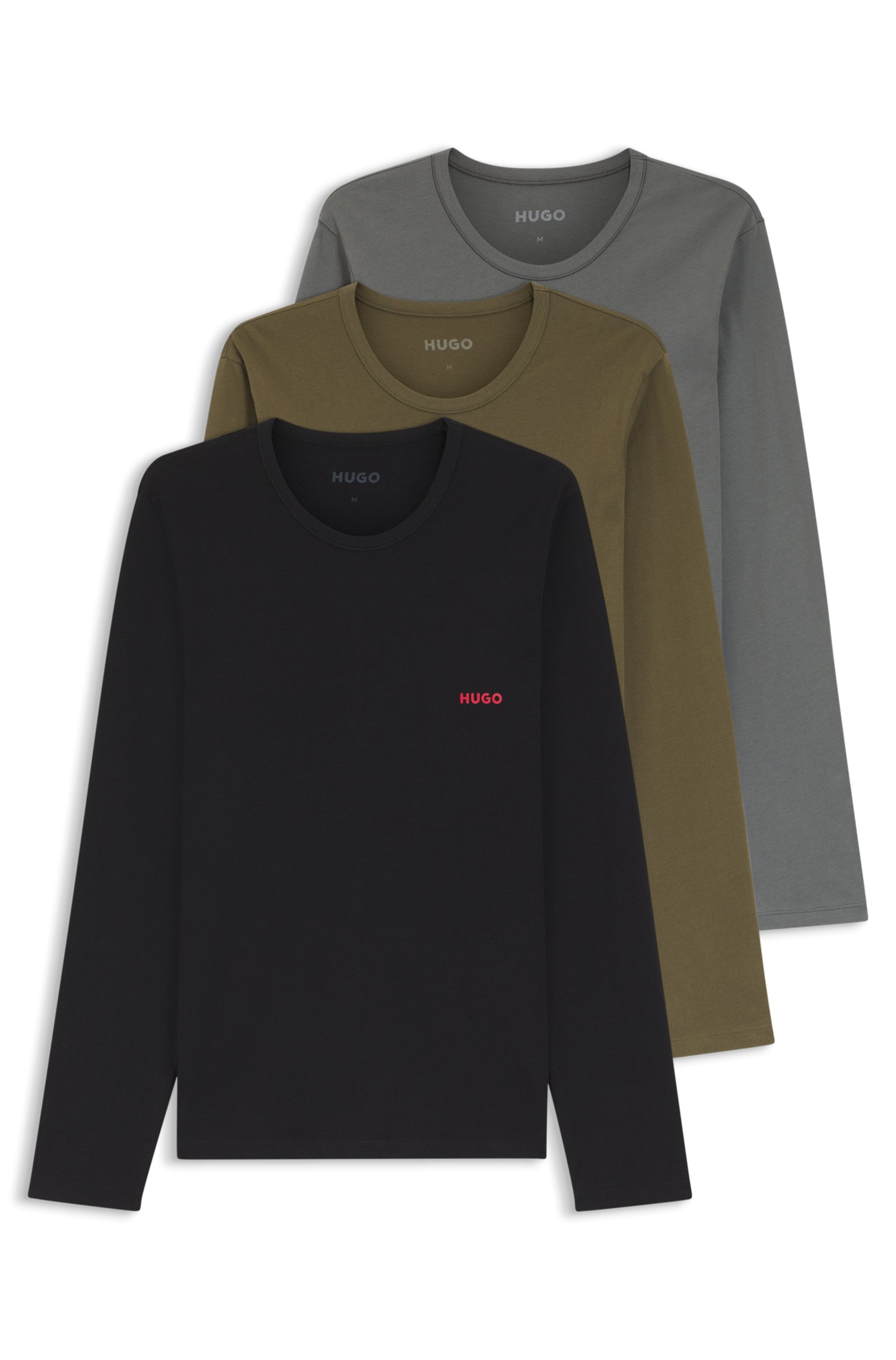 HUGO Underwear Langarmshirt »LS-SHIRT RN TRIPLET« Set, 3er Pack, 