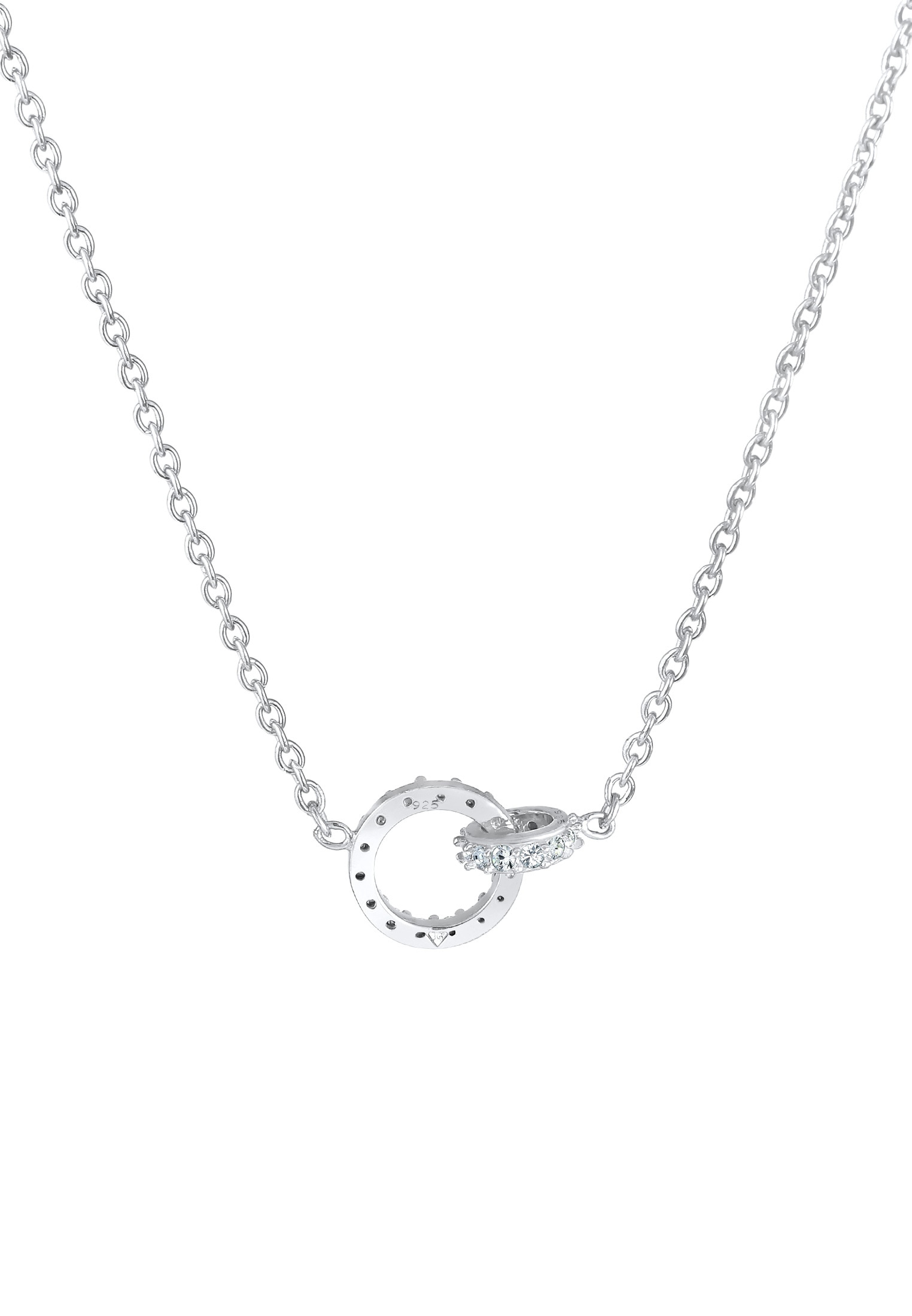 Elli Silberkette »Halskette Ring klein mit Kristalle 925 Silber«