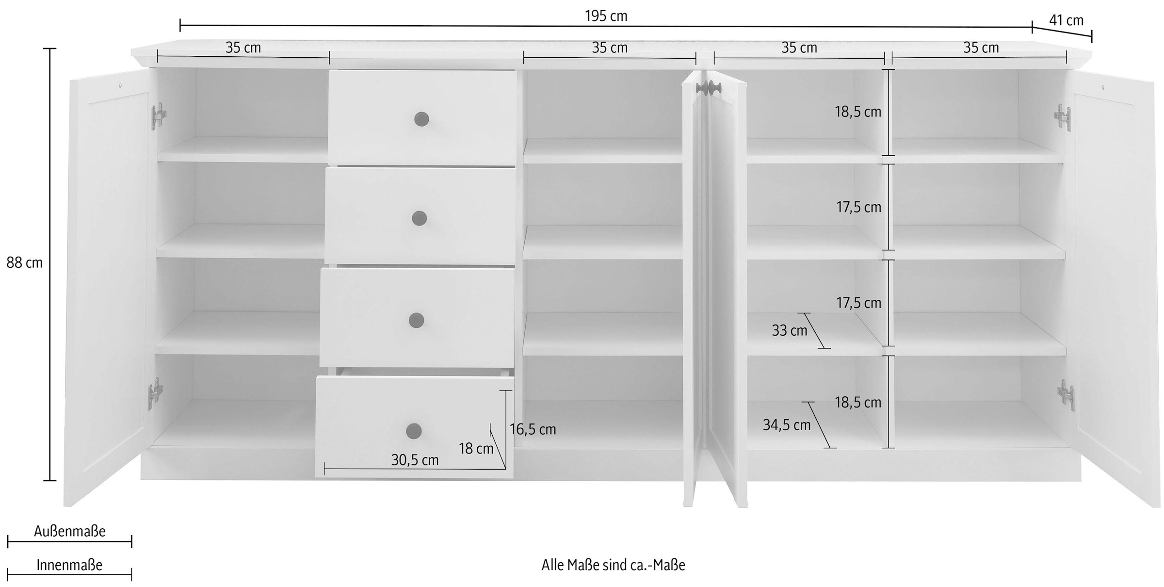 trendteam Sideboard »Baxter«, cm auf Breite kaufen 195 Raten