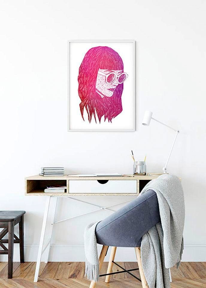 Komar Poster »Grid Pink«, 1 Kinderzimmer, Porträts, online Schlafzimmer, XXL Garantie Jahren Wohnzimmer mit kaufen | 3 St.), (Packung