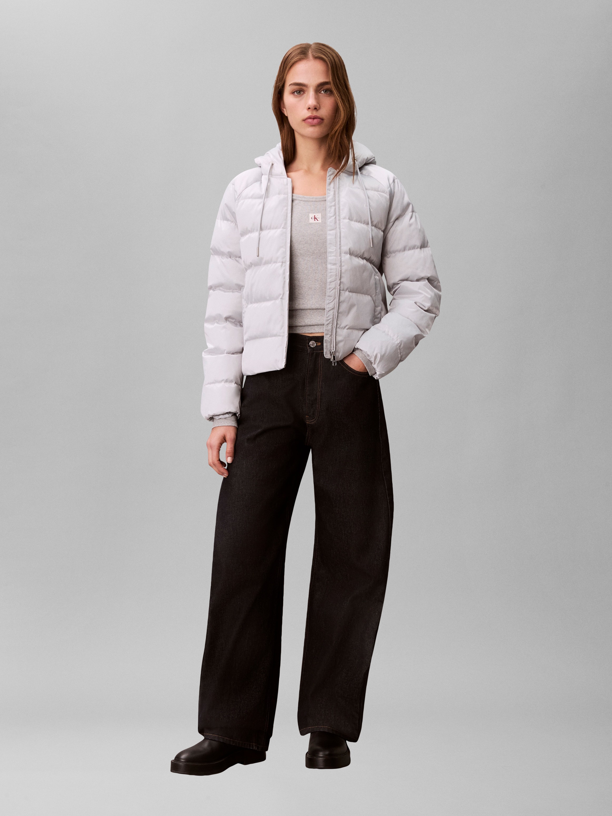 Calvin Klein Jeans Steppjacke mit Kapuze Regular fit mit Rundhalsausschnitt