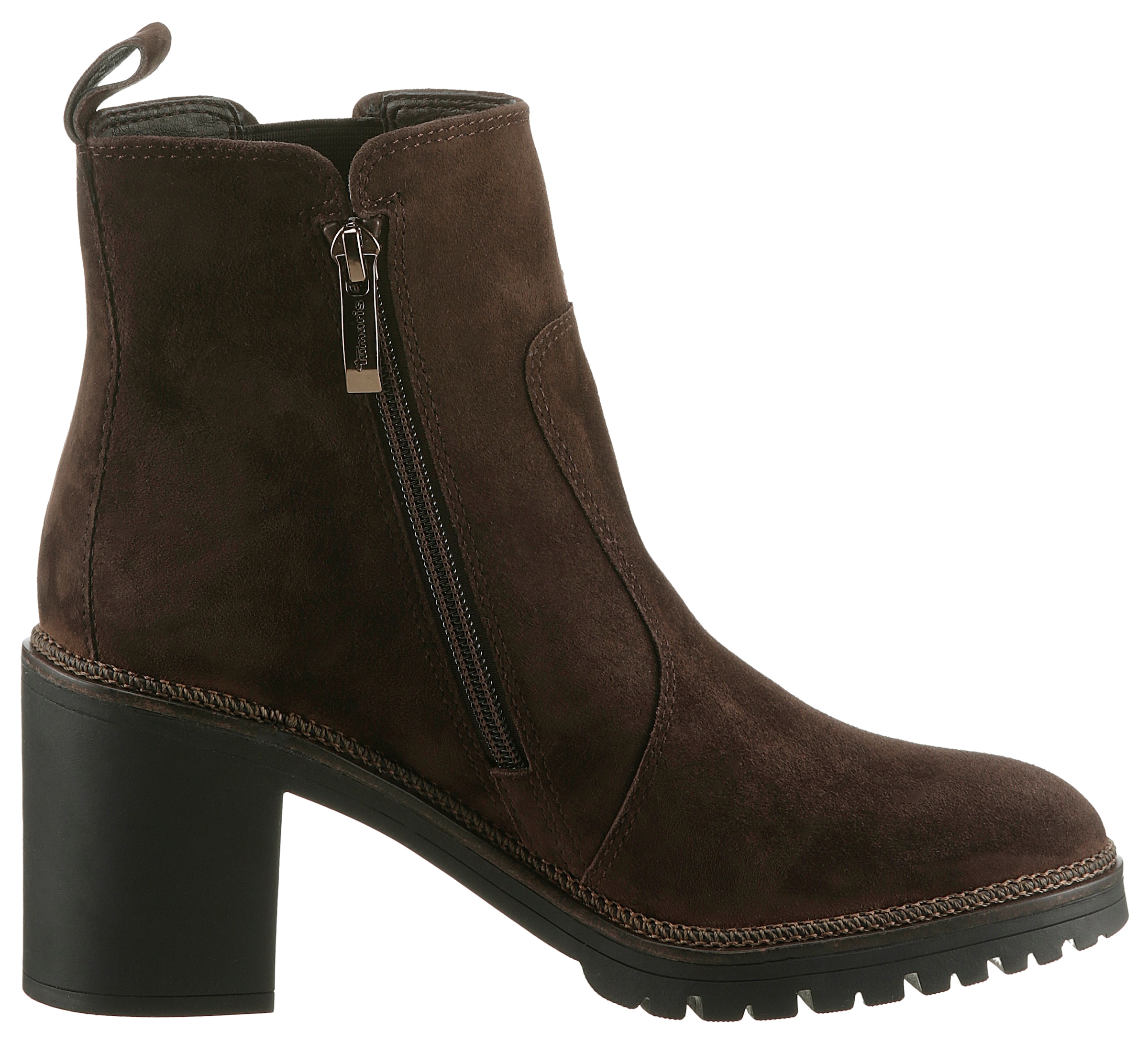 Tamaris Stiefelette, Blockabsatz, Chelseaboots, Ankleboots mit kleinem Stretcheinsatz