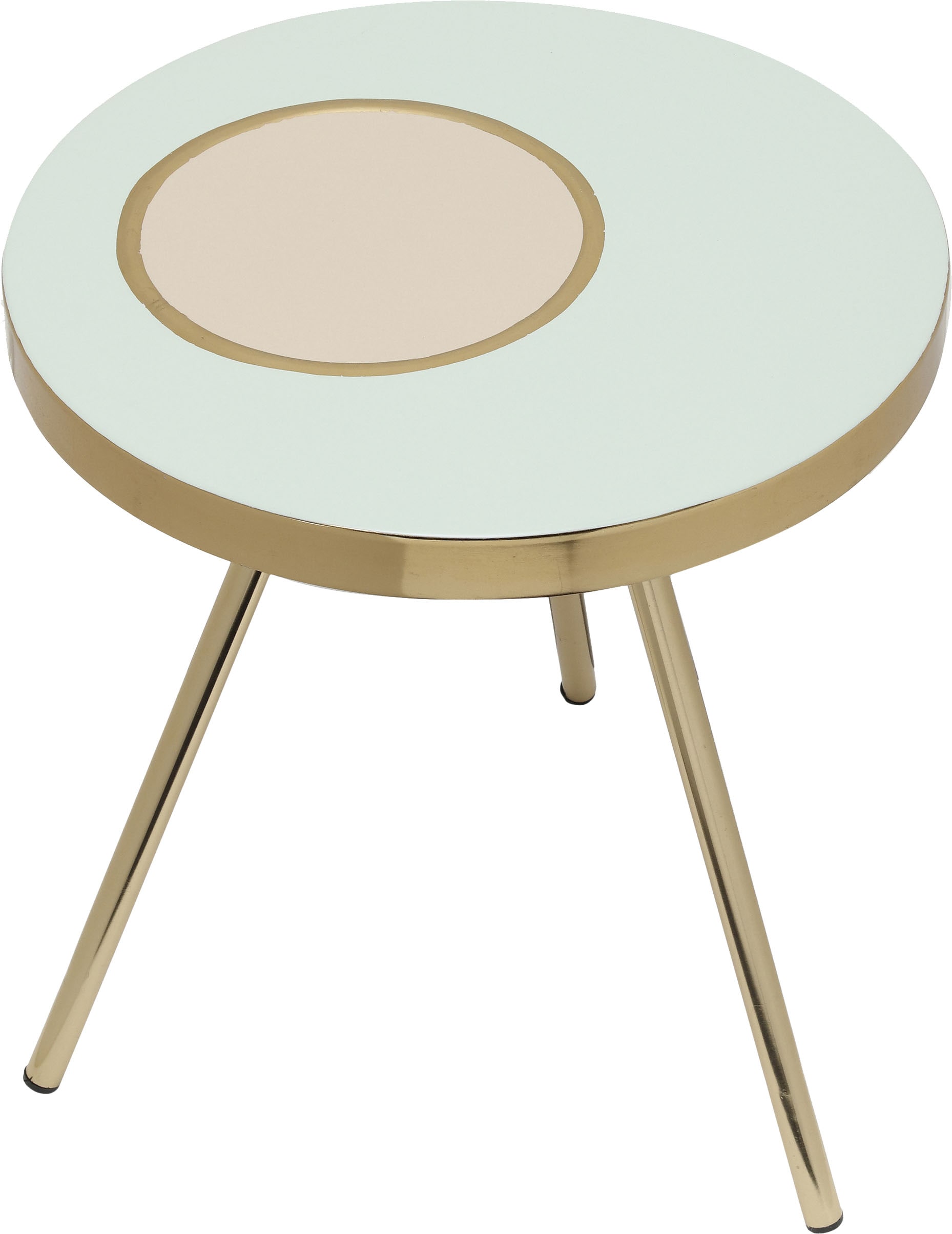 Kayoom Beistelltisch »Morrison 2025, Beistelltisch aus Eisen« 1 Stk. tlg. Handarbeit, lackierter Tisch mit Metalleffekten, auf 3-Beinen