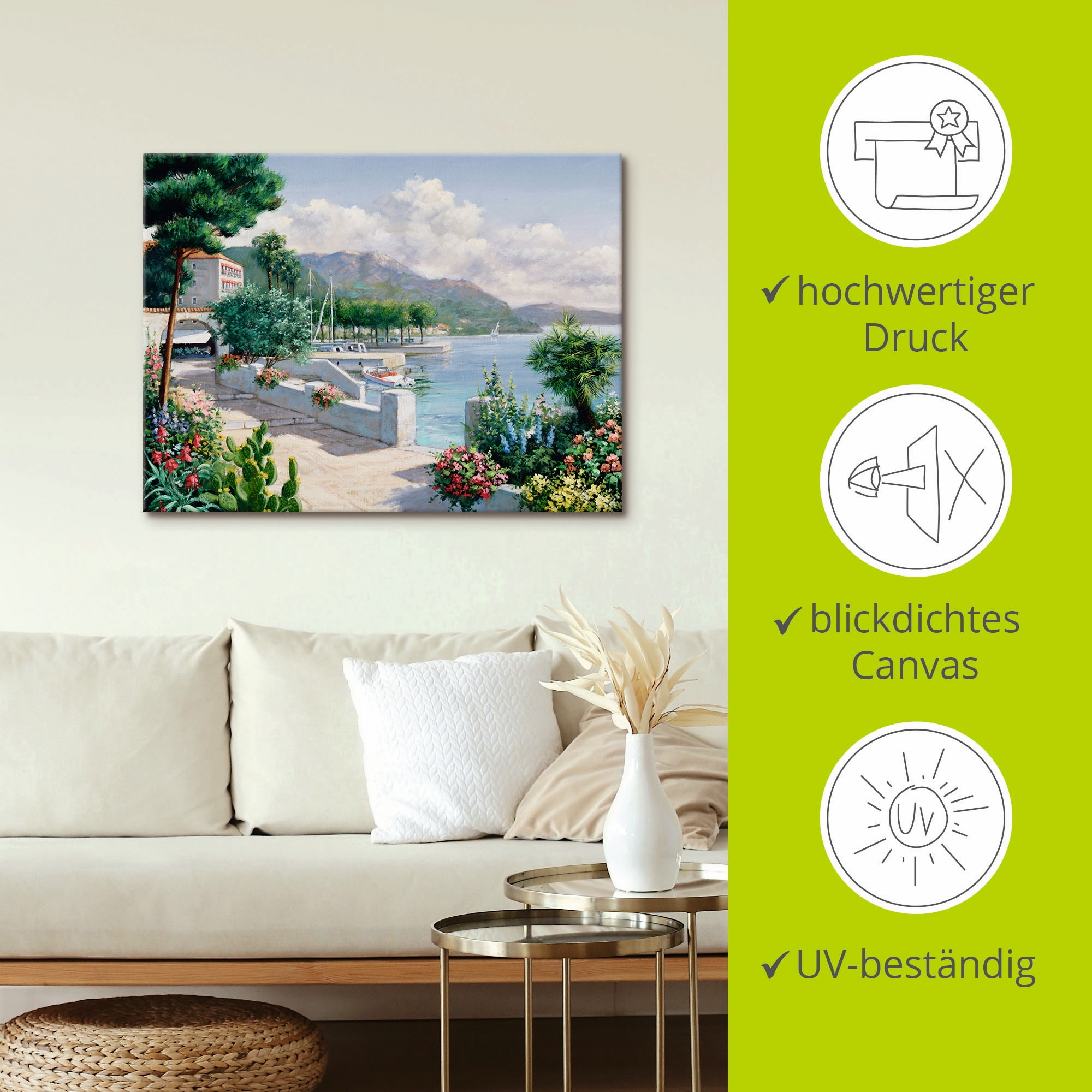 Artland Wandbild »Costa del Pietro II«, Gewässer, (1 St.), als Leinwandbild, Wandaufkleber in verschied. Größen