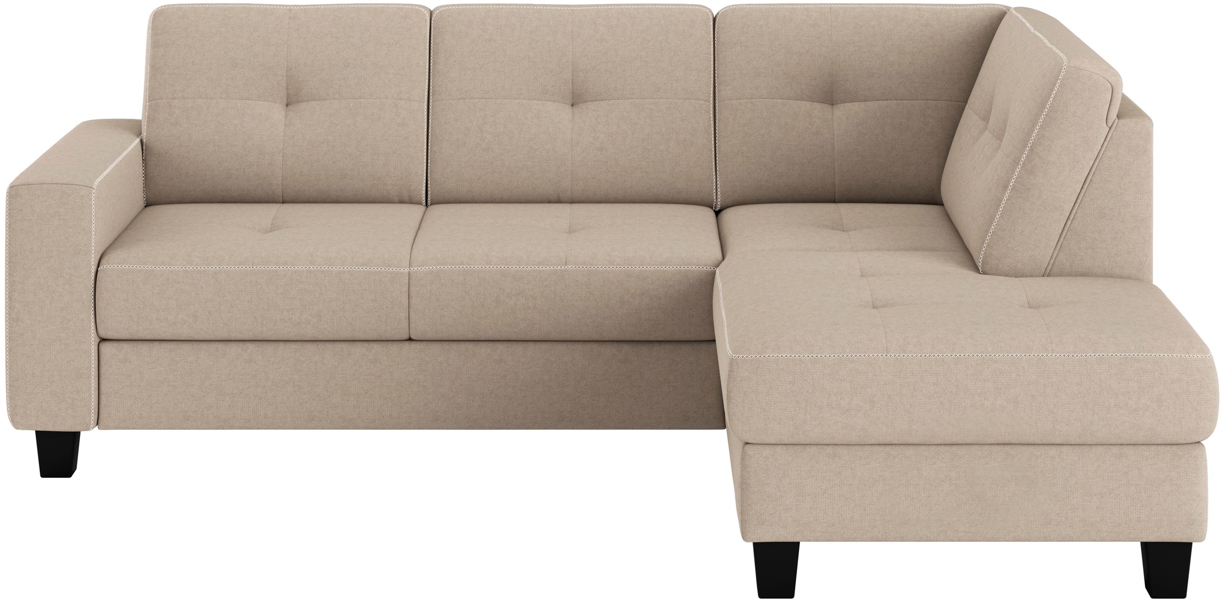 Places of Style Ecksofa »Varese«, Kreuznaht in beige