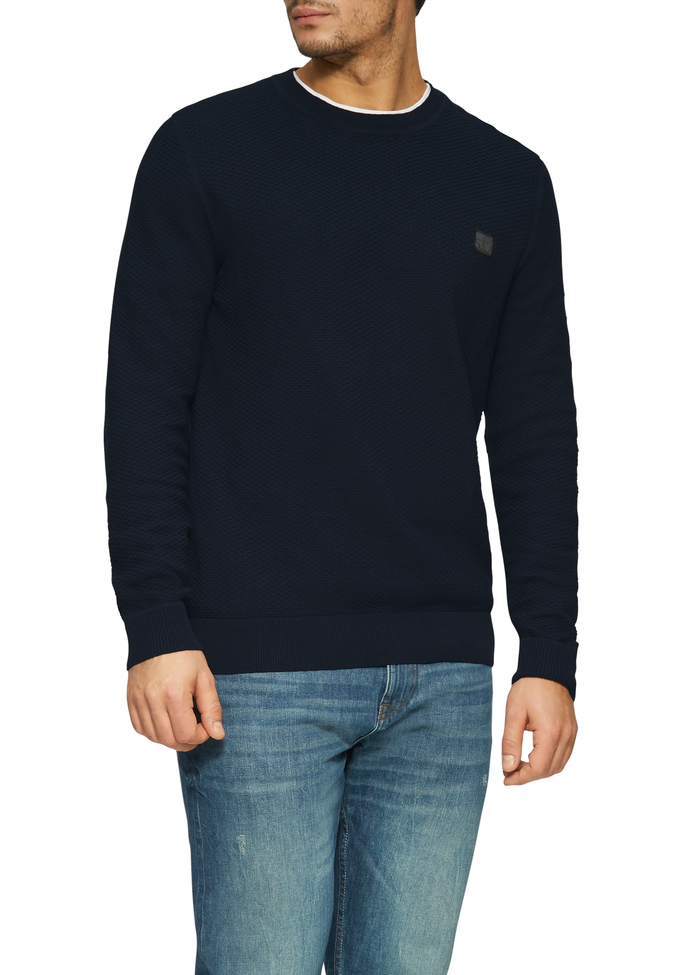 s.Oliver Strickpullover, Rundhals, in Struktur-Optik