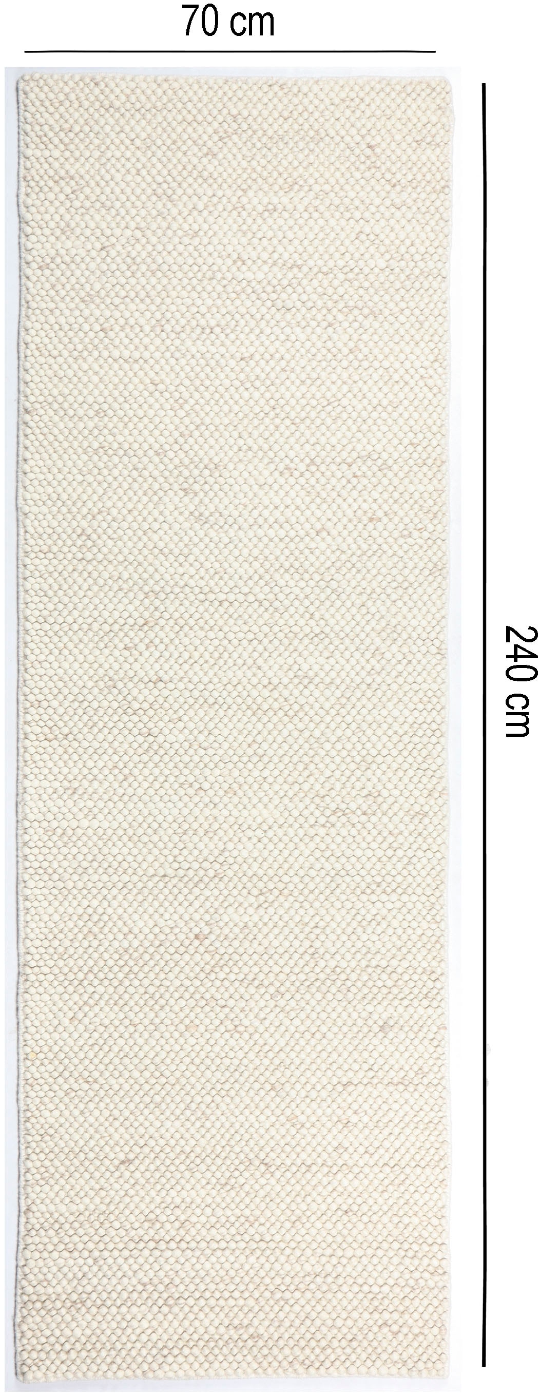 OTTO home Läufer »Wolly, handgewebt, Handweb Teppich« rechteckig 14 mm Höhe Wolle, Brücke, Flur, Schlafzimmer, Wohnzimmer