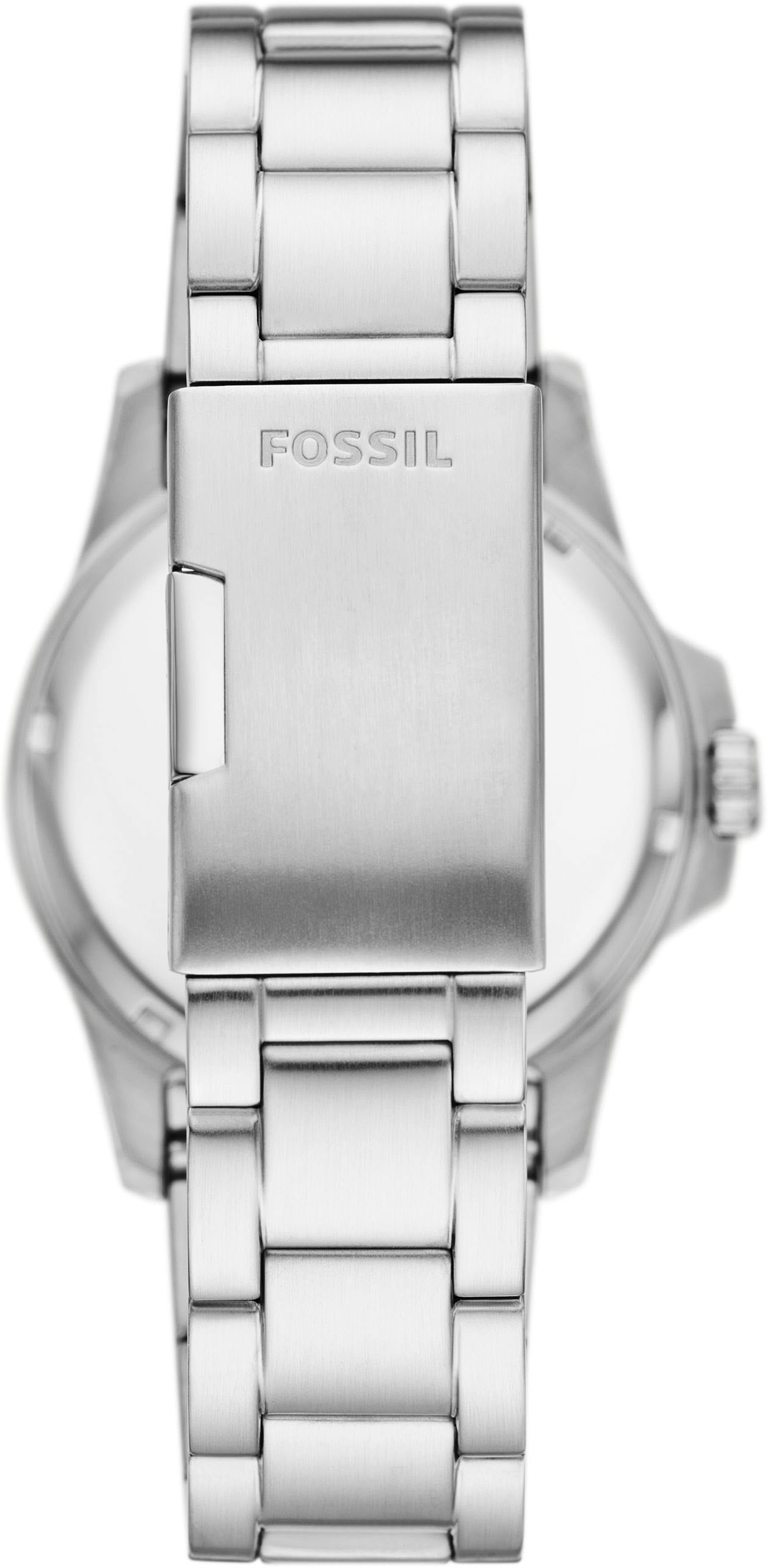 Fossil Quarzuhr »FOSSIL BLUE«, Armbanduhr, Herrenuhr, Edelstahlarmband, analog, Tag, 2. Zeitzone