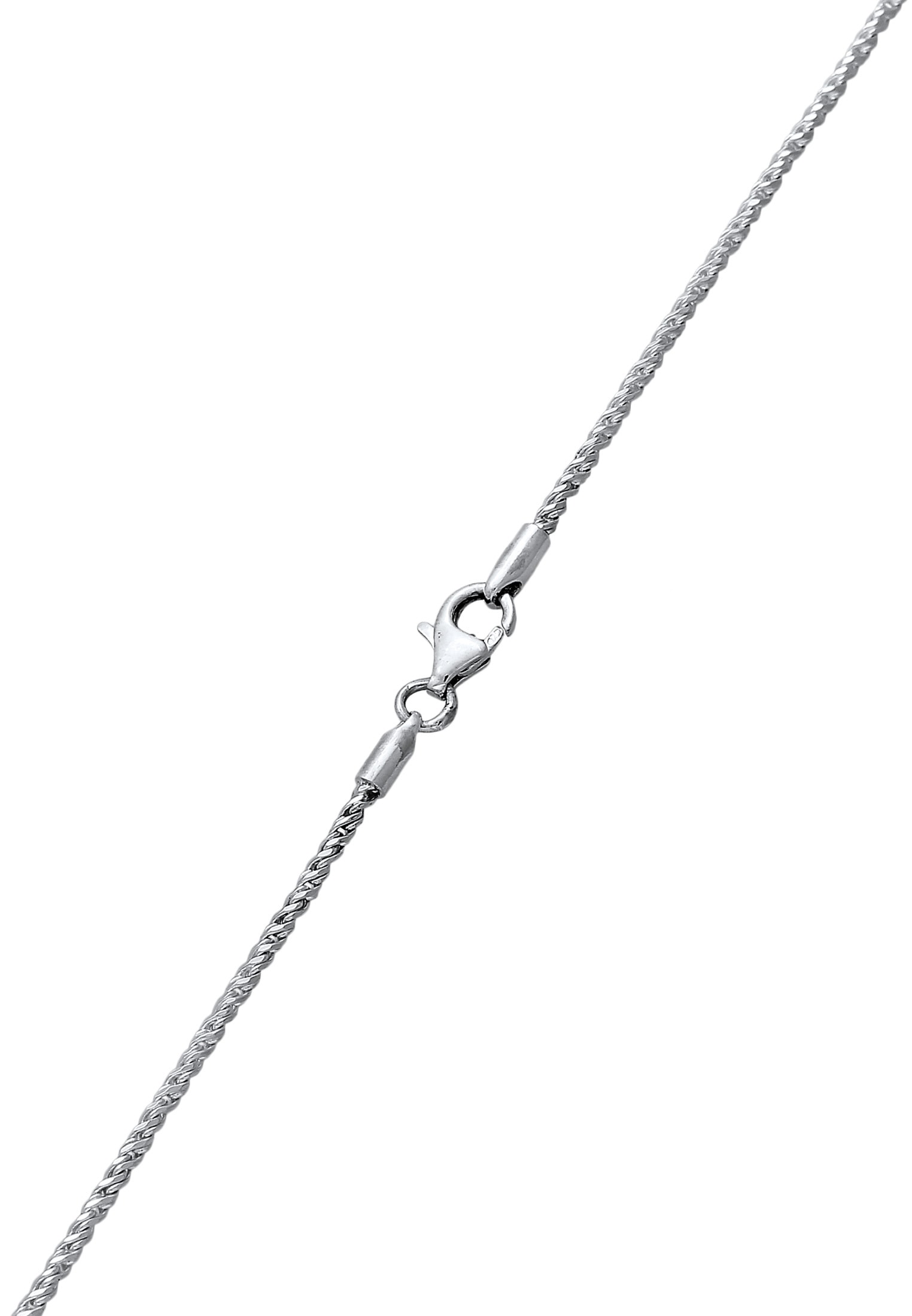 Kuzzoi Kette mit Anhänger »Halskette Herren Kreuz Flach Kordelkette 925 Silber«