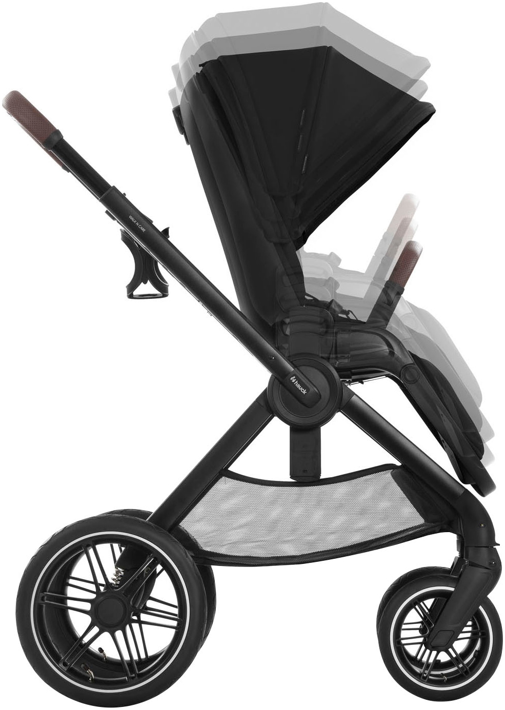 Hauck Kombi-Kinderwagen »Walk N Care Air Set, black«, 22 kg, belastbar bis 22 kg