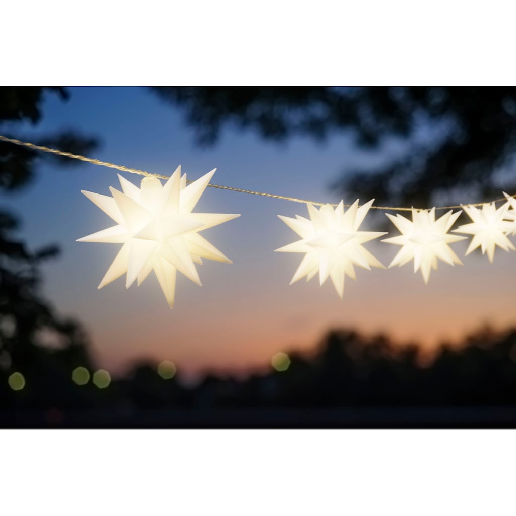 my home LED-Lichterkette »Dion, Weihnachtsbeleuchtung mit Sternen«, 10 St.-flammig, mit Timer, Weihnachtsdeko für den geschützen Außenbereich