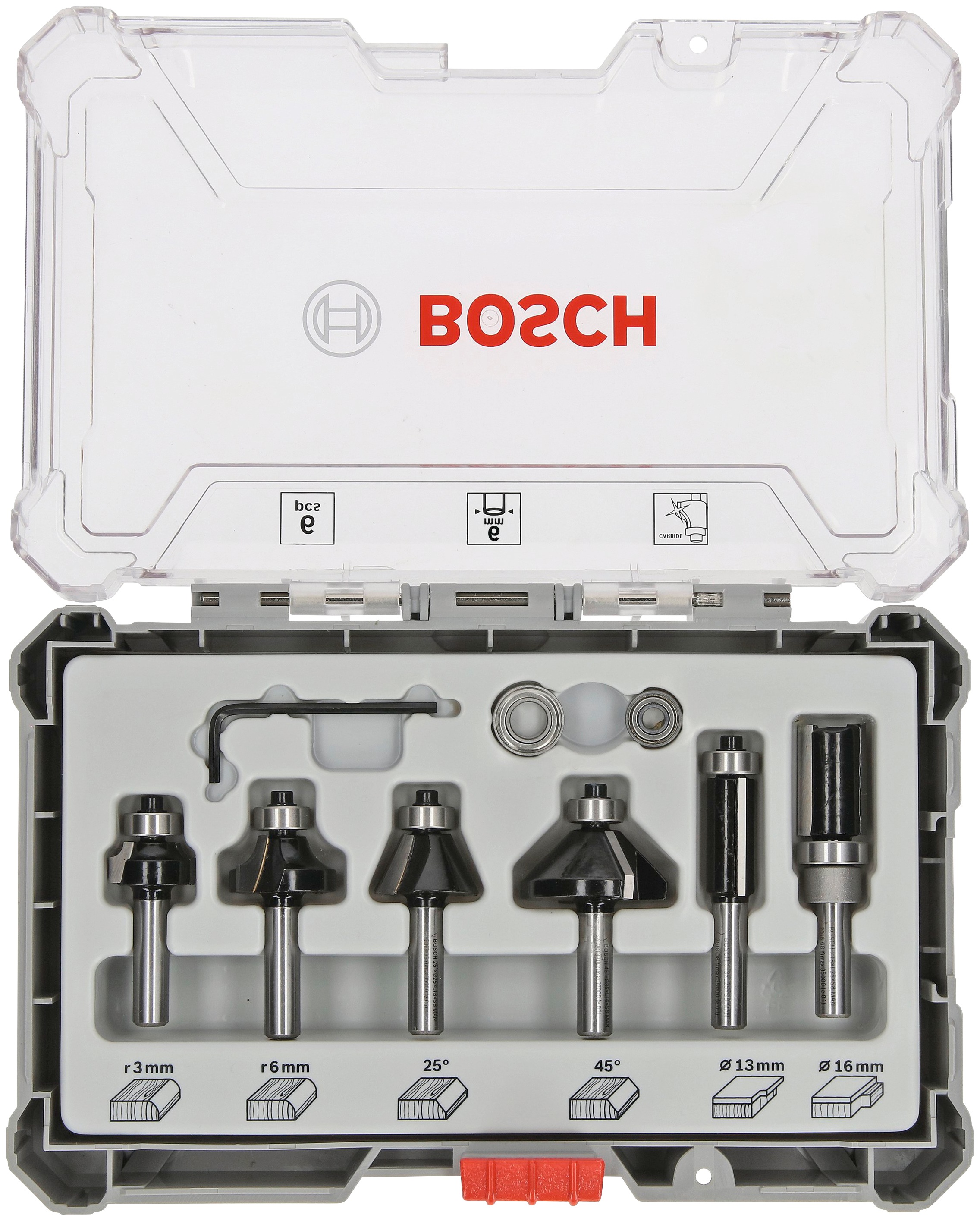 Bosch Professional Fräser-Set tlg.), (6 6-mm-Schaft | kaufen 3 Jahren online Kantenfräser-Set«, mit »Rand- und XXL Garantie