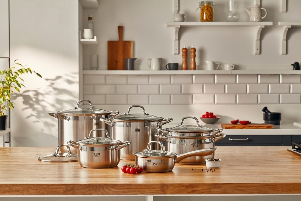 RESTO Kitchenware Kasserolle »Libra, Soßentopf 1,4 l, energiesparend und spülmaschinenfest« 2 Stk. tlg. Edelstahl 18/10