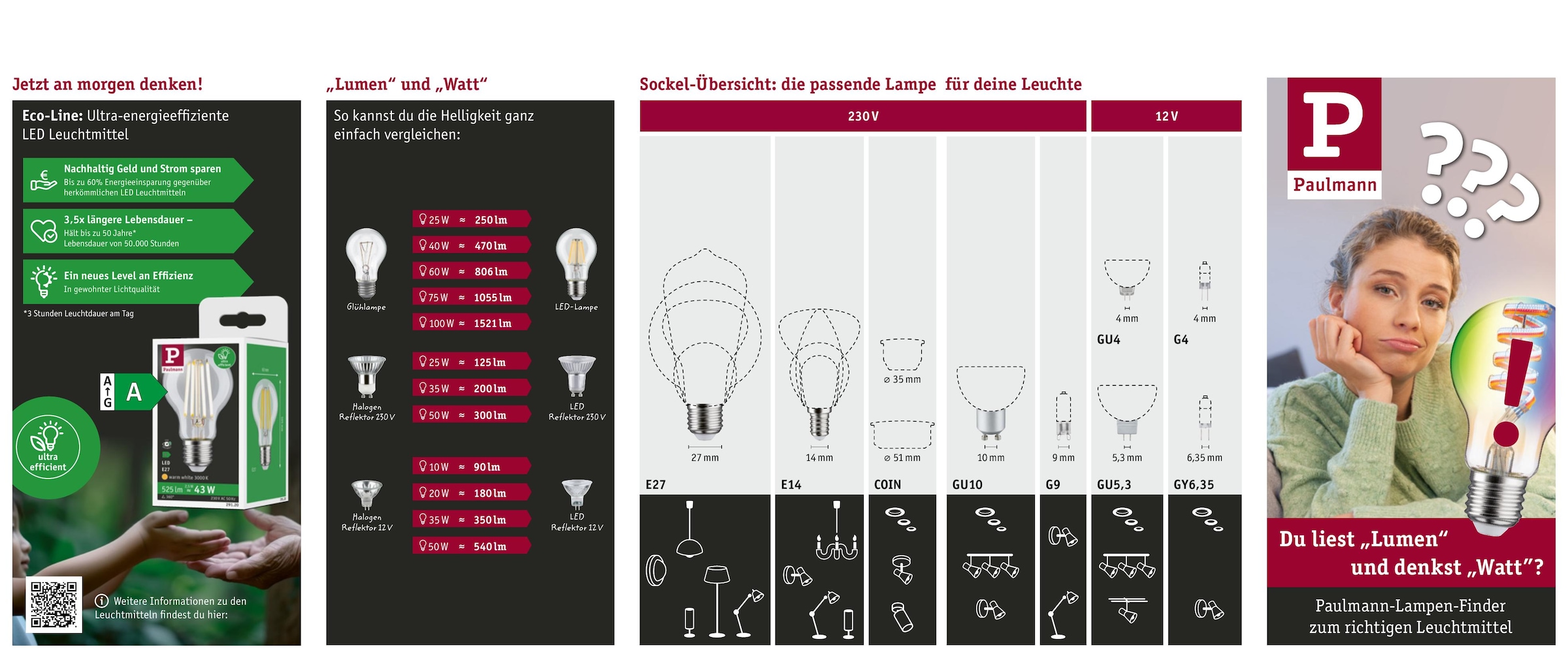 Paulmann LED-Leuchtmittel »3er Set 460lm 7W 4000K 36° 230V RAL9003« 3 Stk. Neutralweiß