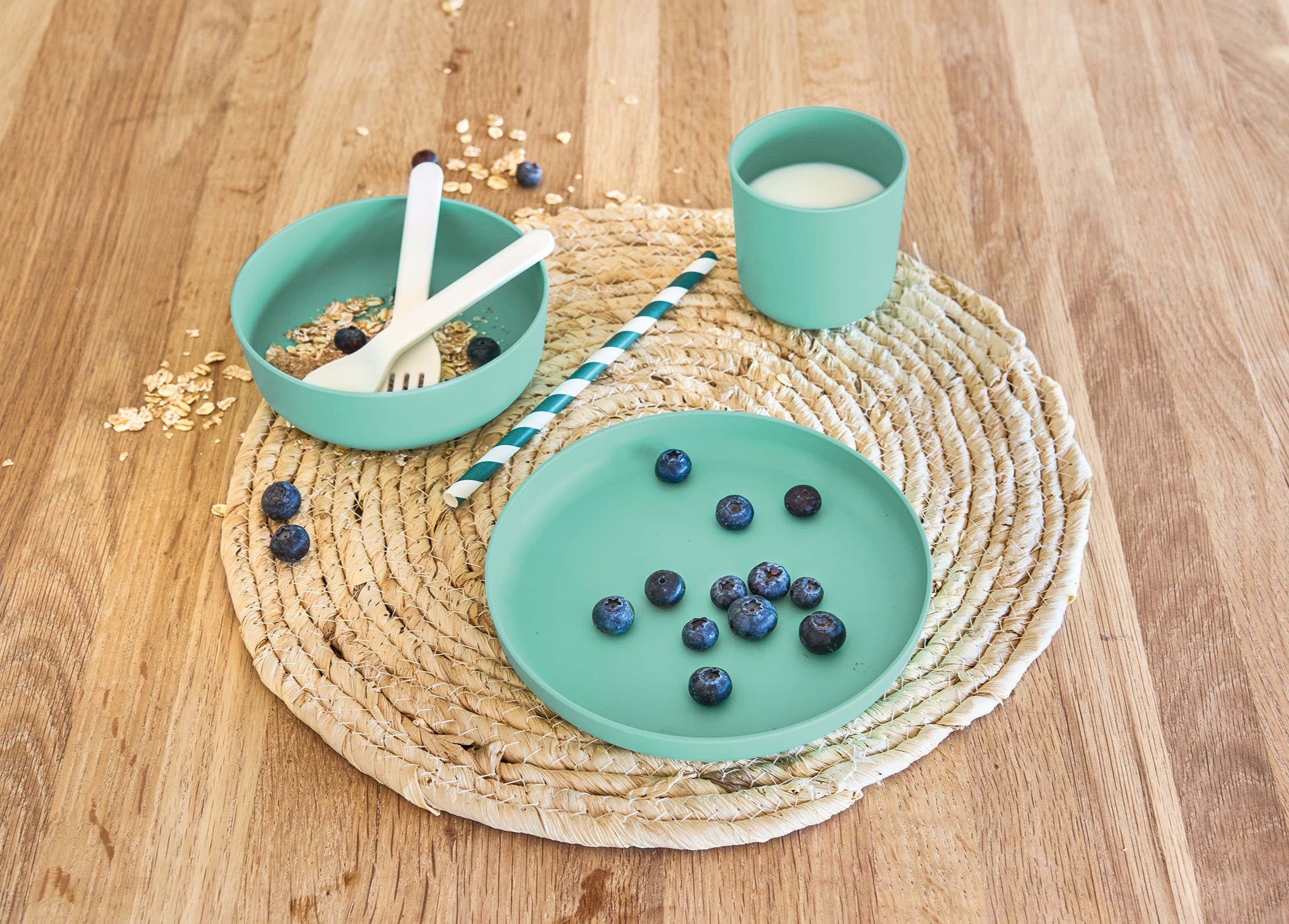 Zeller Present Kindergeschirr-Set, (Set, 5 tlg., 5-tlg.), (je 1 Teller, Schüssel, Tasse, Gabel, Löffel)
