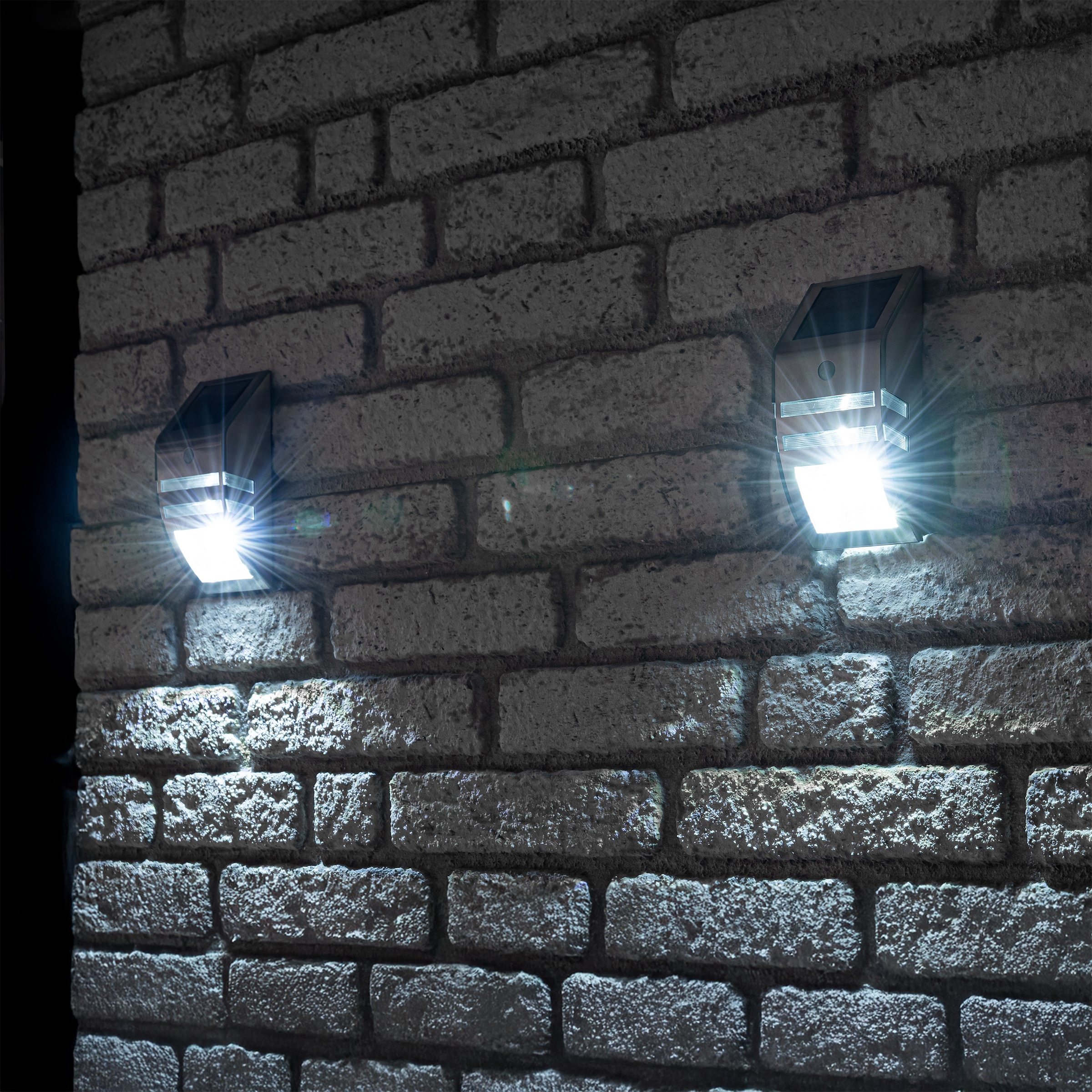 OTTO home LED Solarleuchte »Leyan, LED-Solar Wandleuchte« LED-Modul 2 Stk. Neutralweiß mit Bewegungsmelder und Montagematerial