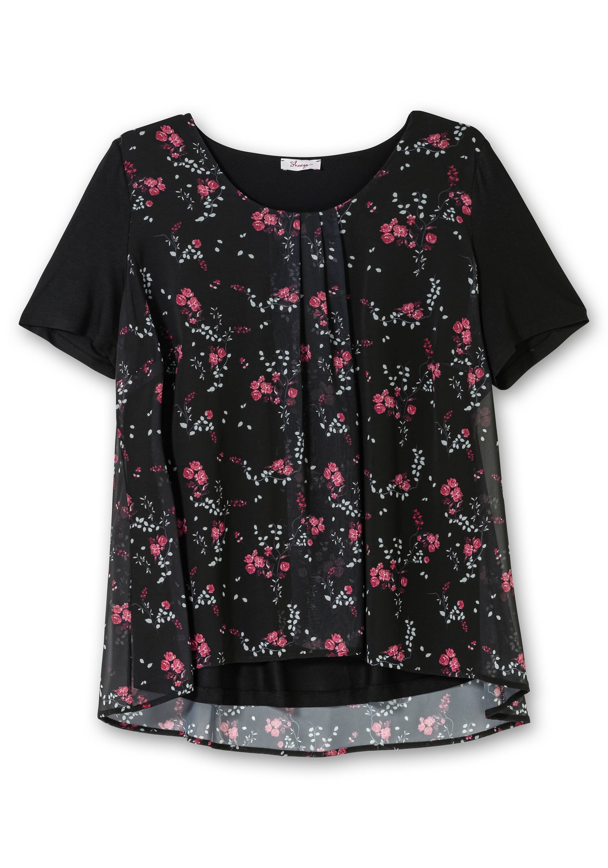 Sheego Blusenshirt »Blusenshirt aus Jersey und Chiffon«