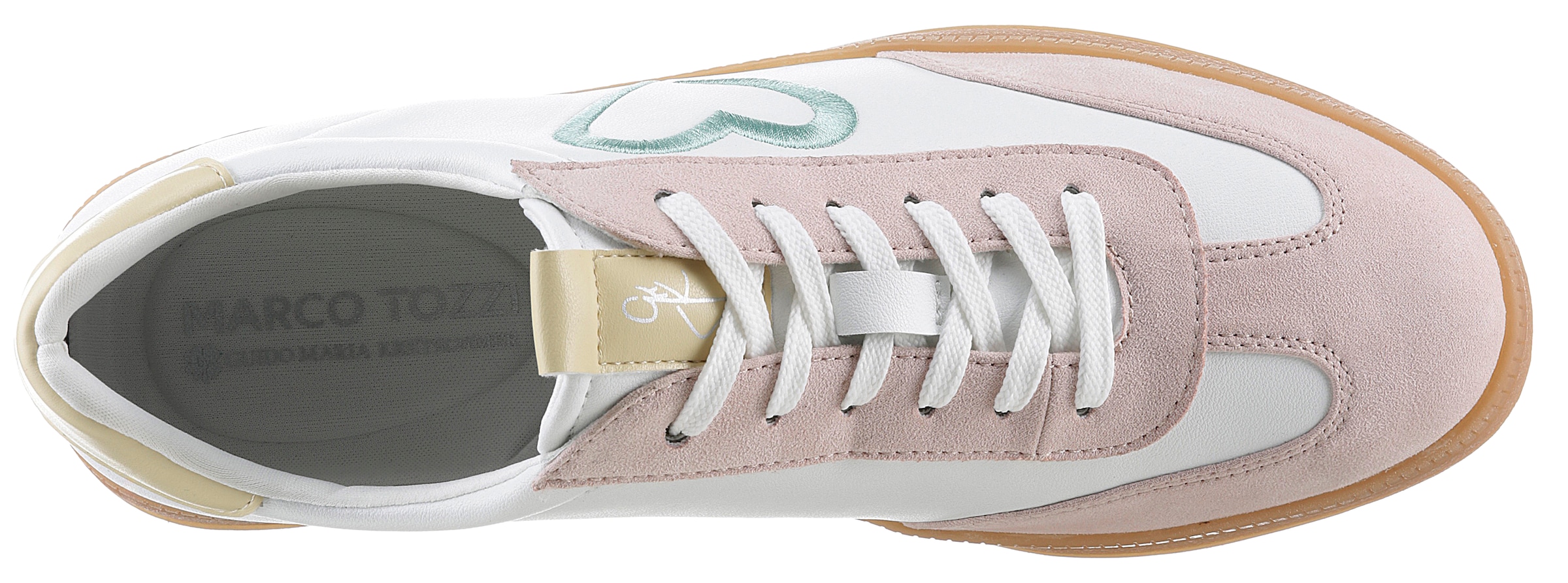 MARCO TOZZI by GMK Plateausneaker, Freizeitschuh, Halbschuh, Schnürschuh mit seitlichem Herz-Detail