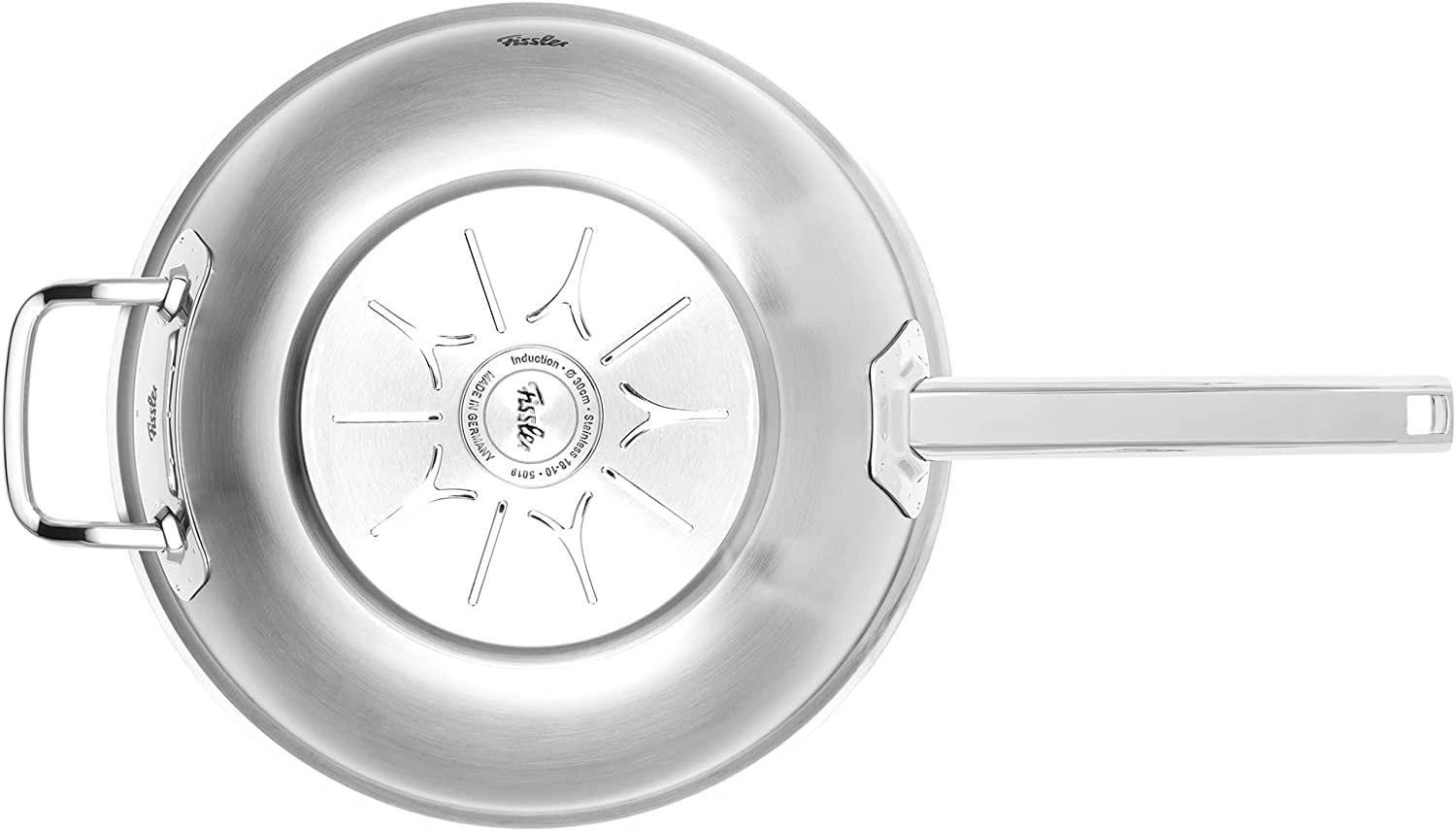 Fissler Wok »ORIGINAL-PROFI COLLECTION® Wok mit Deckel« Edelstahl 18/10 2 Stk. tlg. mit breitem Schüttrand, Kaltmetallgriffen. Made in Germany