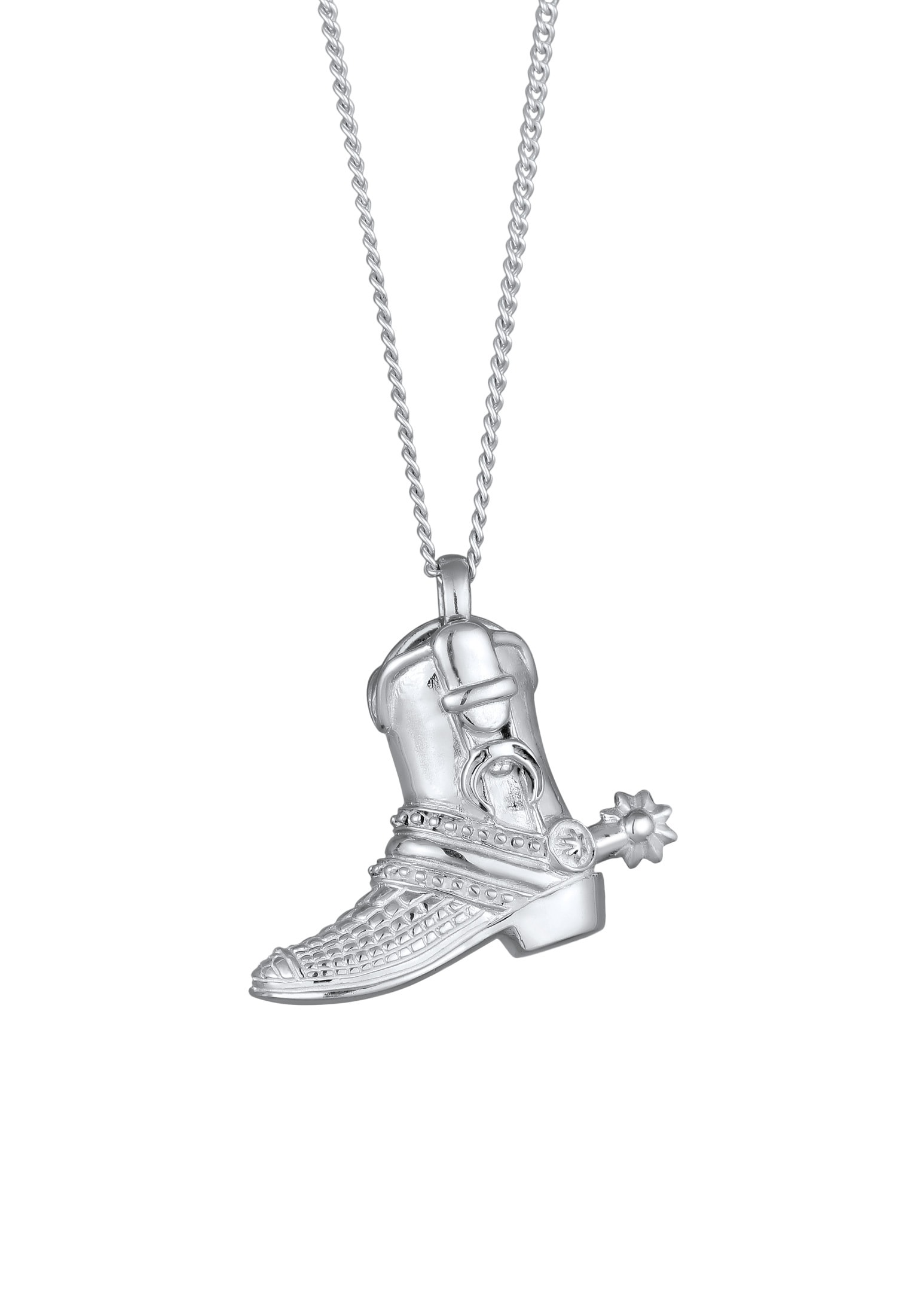 Kuzzoi Lange Kette »Halskette Western Cowboy Stiefel Anhänger 925 Sterling Silver«