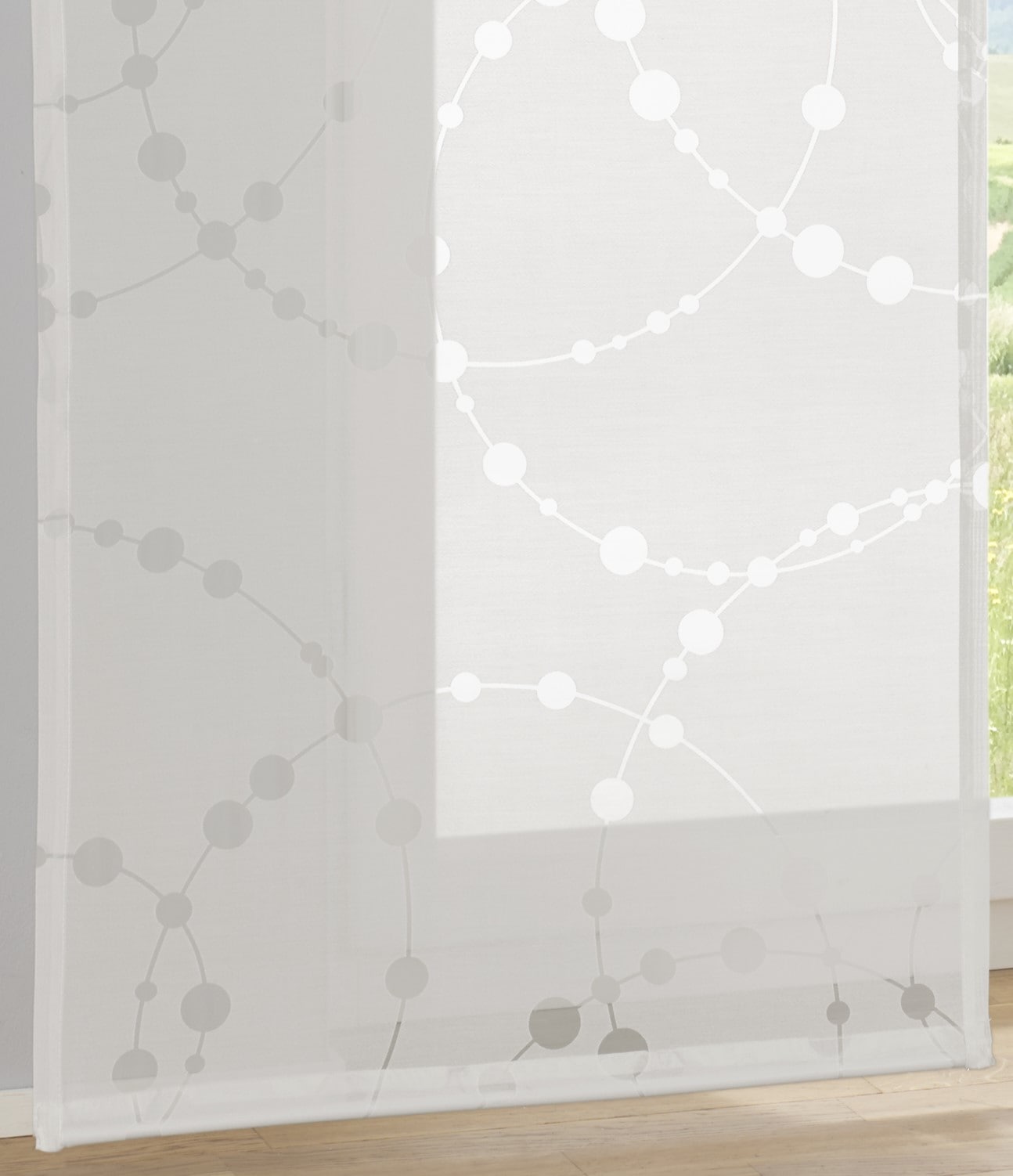 Kutti Schiebegardine »Cadena Schiebevorhang« Paneelwagen 1 Stk. tlg. Ausbrenner Kreis Motiv (1 St)