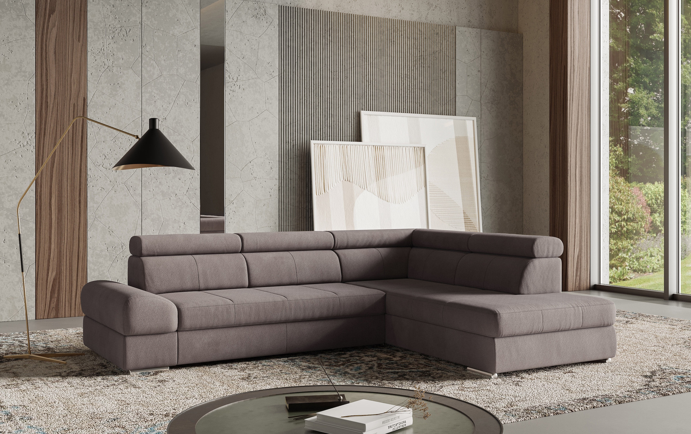 sit&more Ecksofa »Broadway L-Form«, mit verstellbaren Kopfteilen, wahlweise mit Bettfunktion